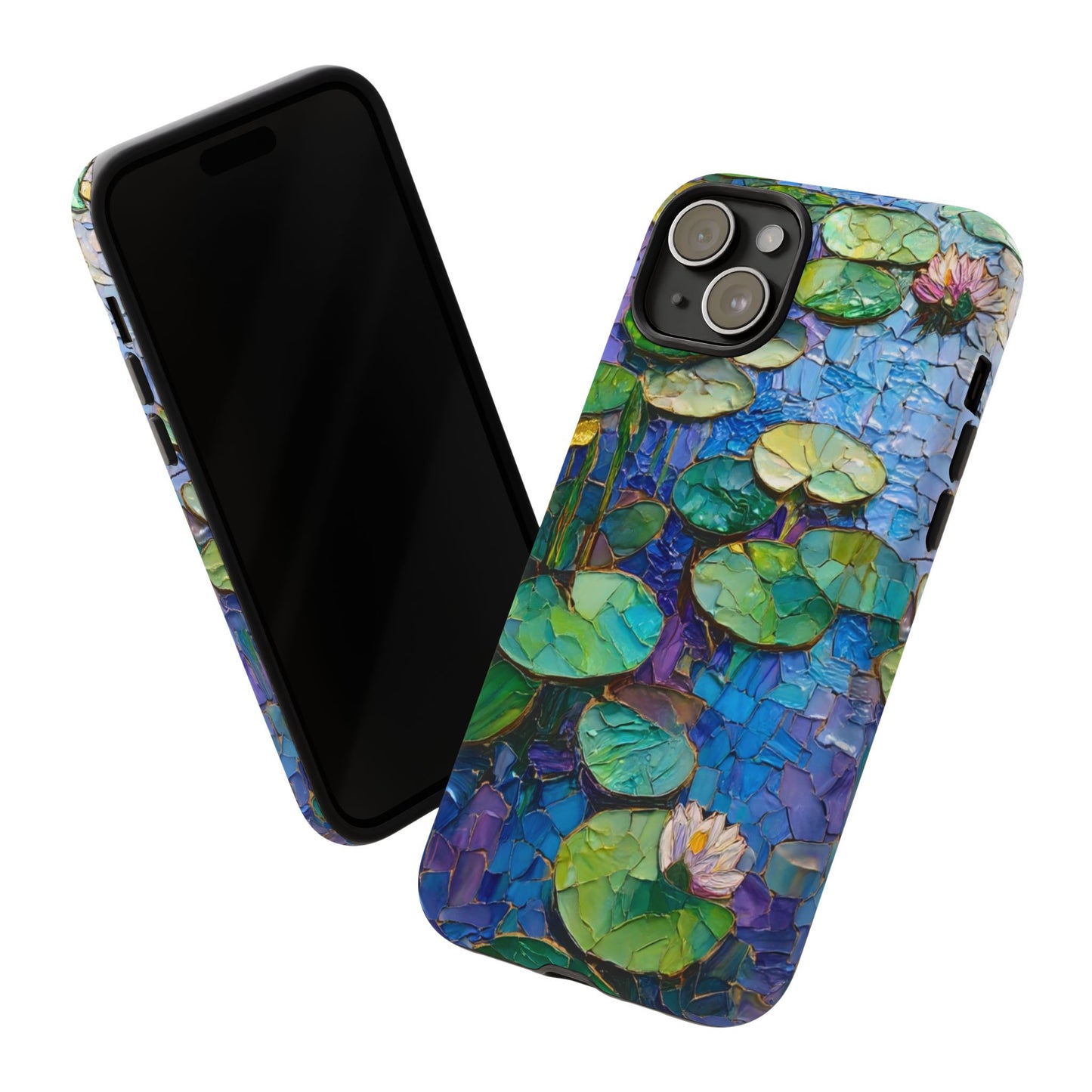 Lily Pad Phone Case, Impressionist Mosaic Botanical Cover, iPhone 15 16 17 Pro Air, Google Pixel 7 8 9 Pro, Samsung S23 S24 S25 S26 Ultra
