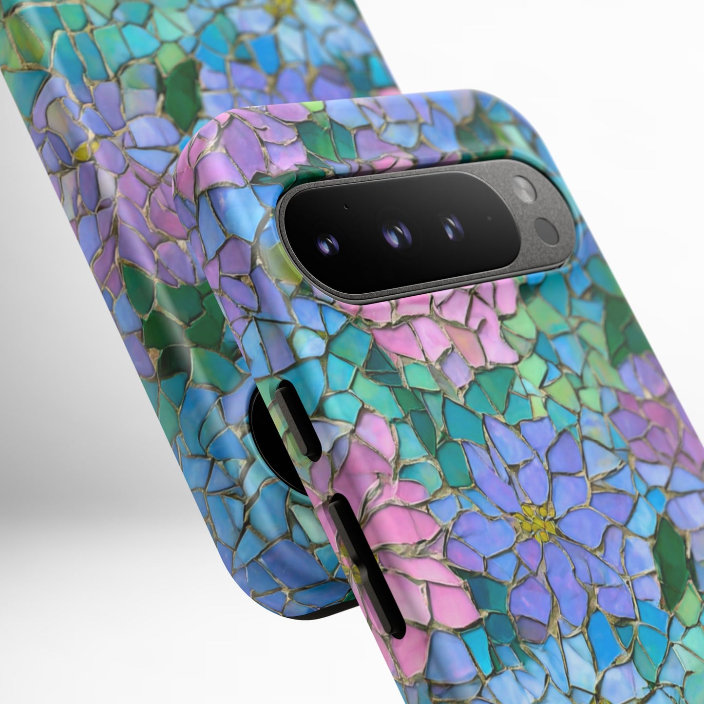 Mosaic Floral Phone Case, iPhone 17 Air Case, Pixel 9 Pro XL Cover, Samsung Galaxy 25 Plus Ultra Tough Case
