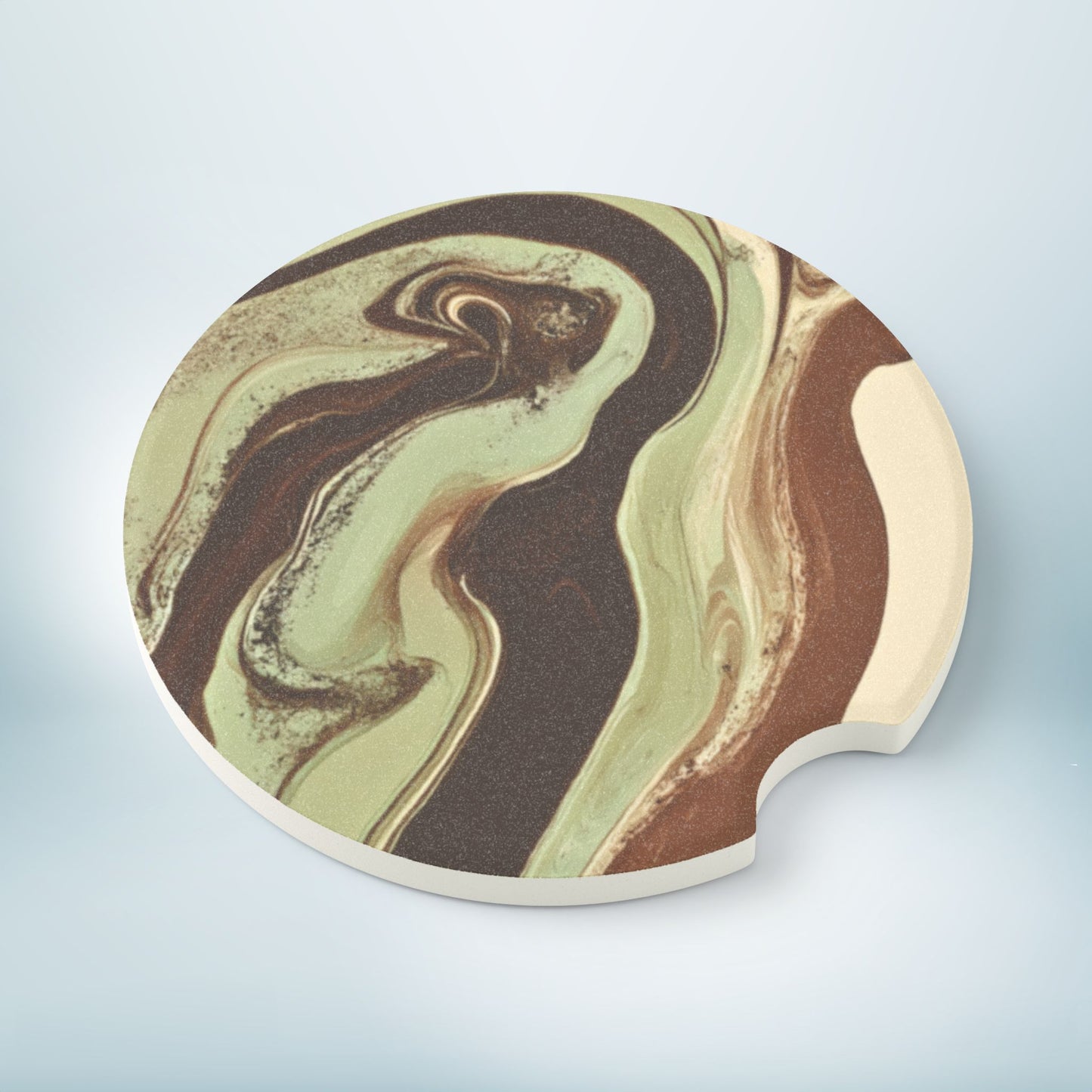 Stone Car Coaster, Marbled Earth Design, Modern Car Accessory, New Car Gift, Cup Holder, Soapstone Drink Holder, Vehicle Coaster Set