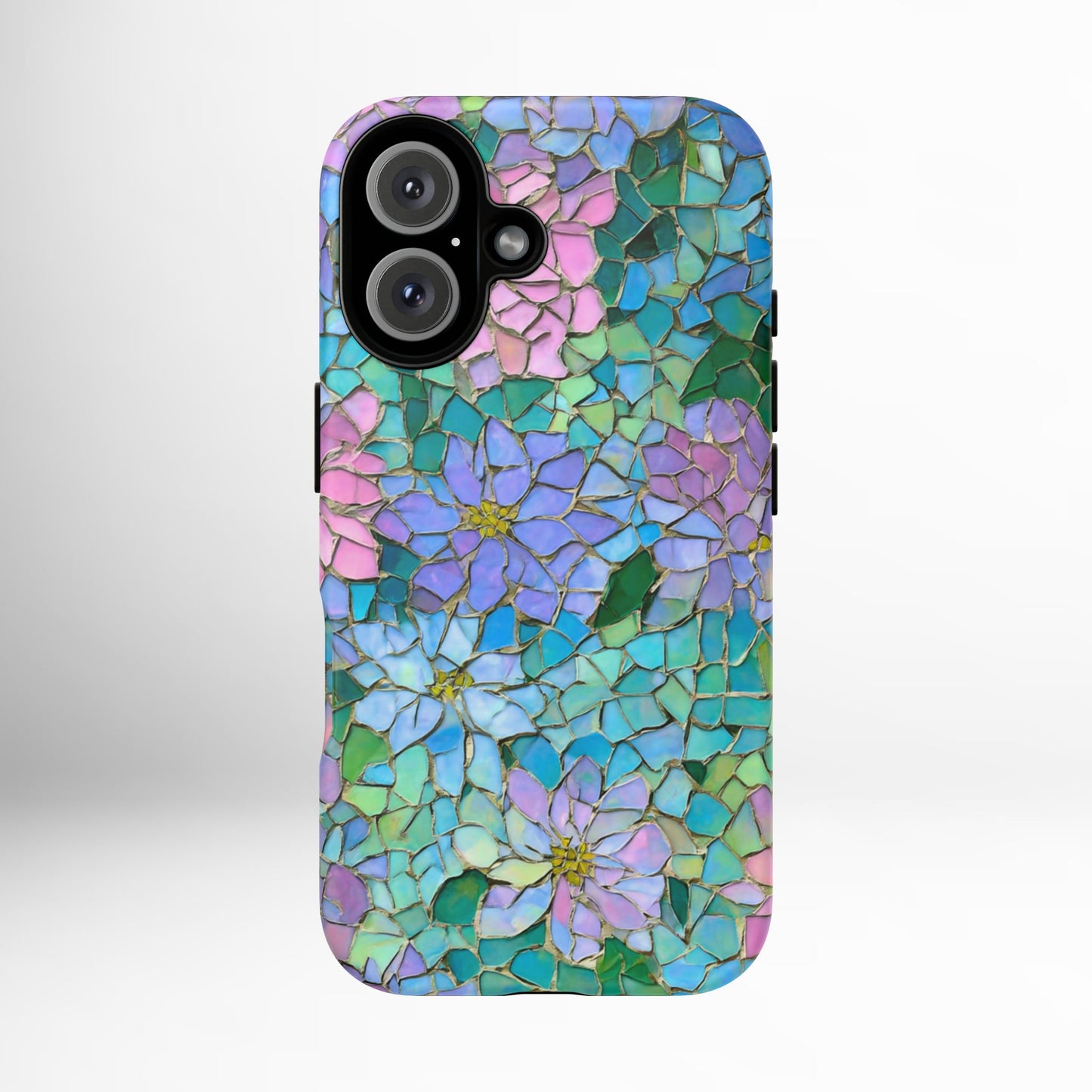 Mosaic Floral Phone Case, iPhone 17 Air Case, Pixel 9 Pro XL Cover, Samsung Galaxy 25 Plus Ultra Tough Case