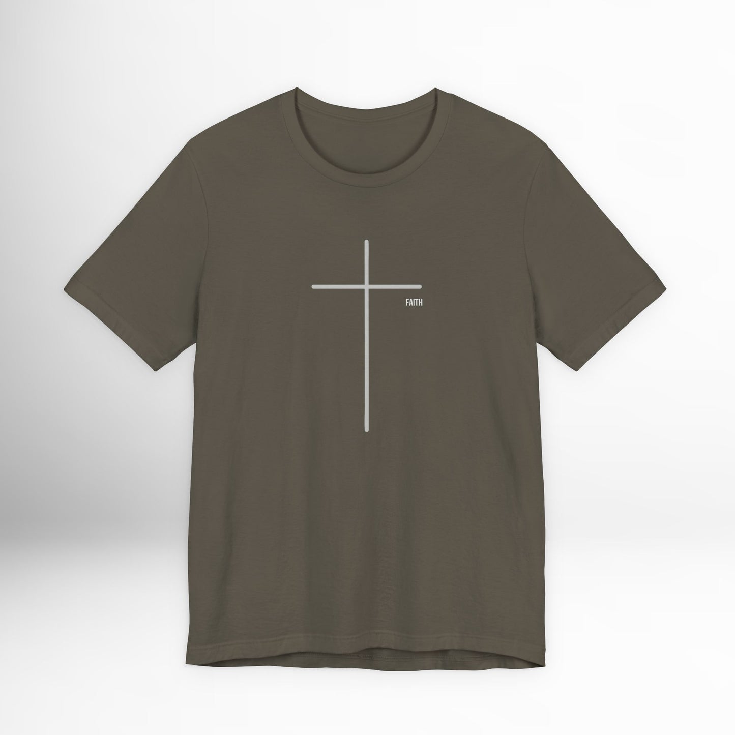 Mens Christian T-Shirt | Minimal Cross Faith Shirt | Religious Gift Tee