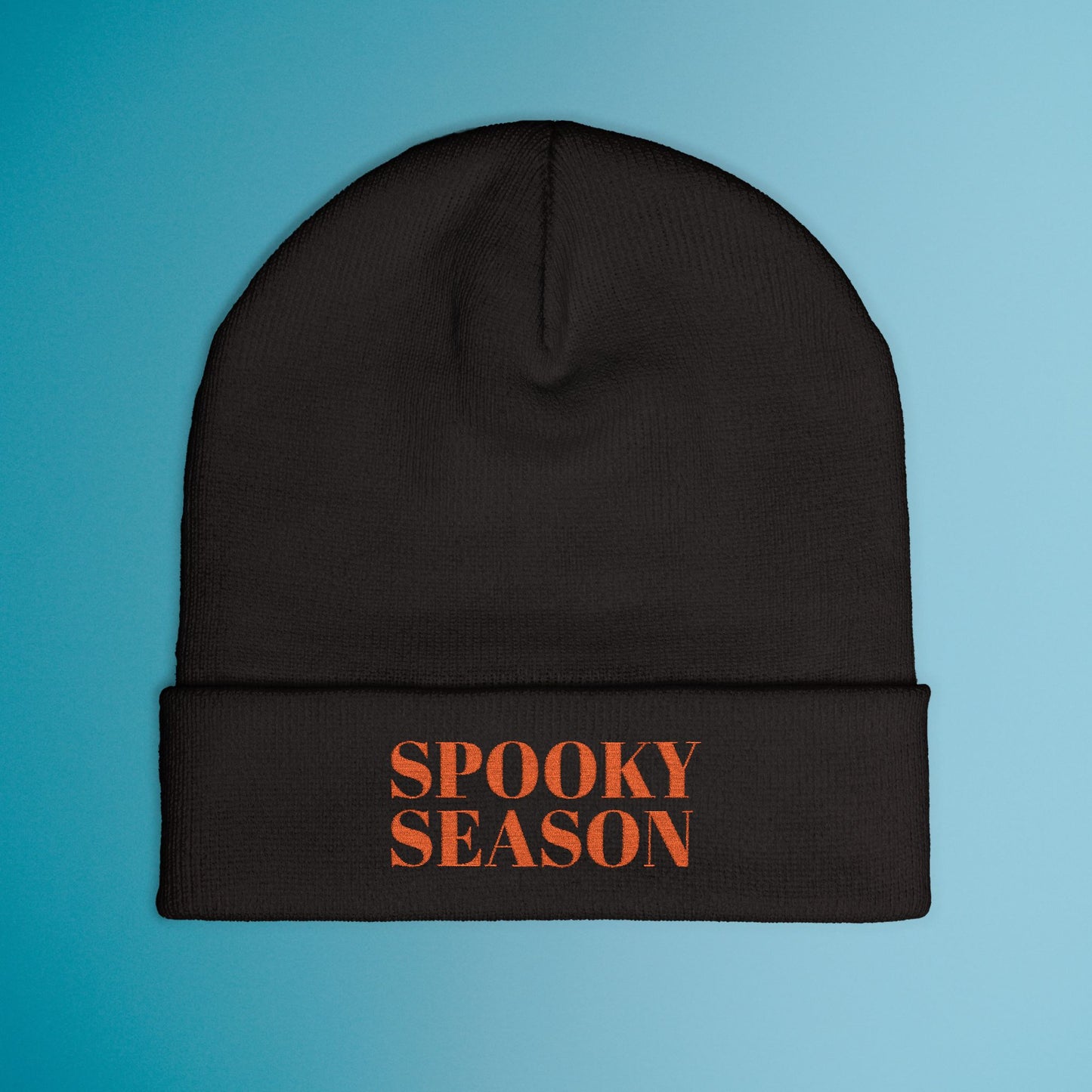 Spooky Season Embroidered Beanie, Halloween Knit Hat, Cozy Autumn Winter Accessory, Fall Fashion Gift
