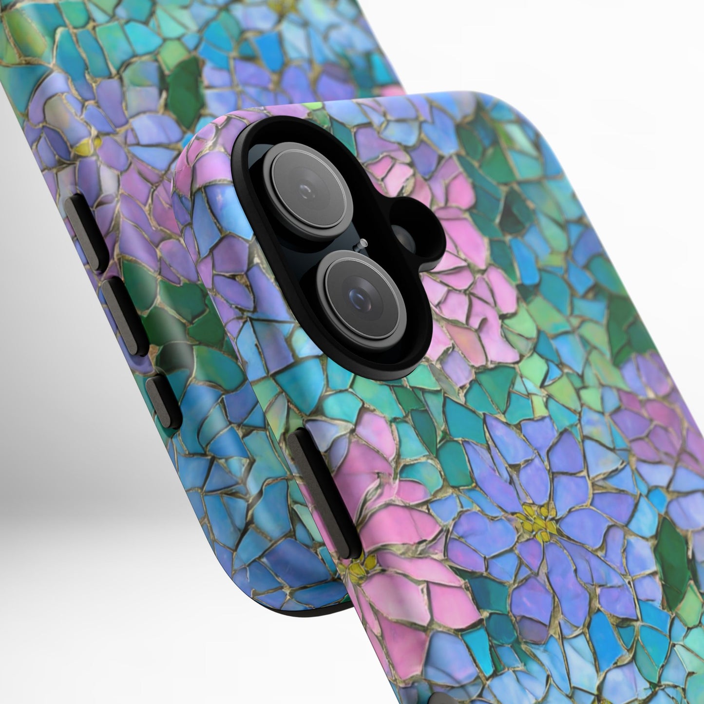 Mosaic Floral Phone Case, iPhone 17 Air Case, Pixel 9 Pro XL Cover, Samsung Galaxy 25 Plus Ultra Tough Case