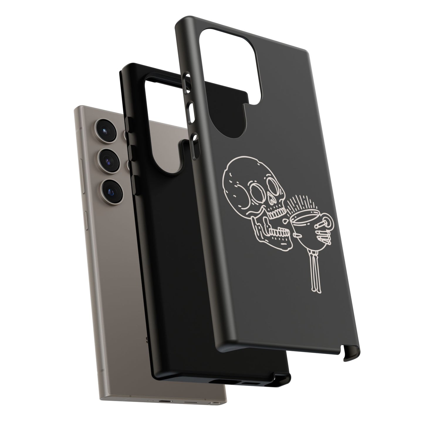 Skull Coffee Phone Case Gothic iPhone, Samsung,!Pixel