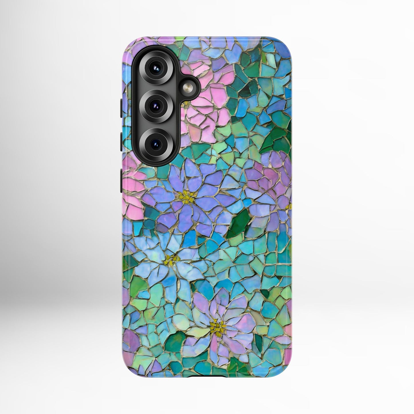 Mosaic Floral Phone Case, iPhone 17 Air Case, Pixel 9 Pro XL Cover, Samsung Galaxy 25 Plus Ultra Tough Case