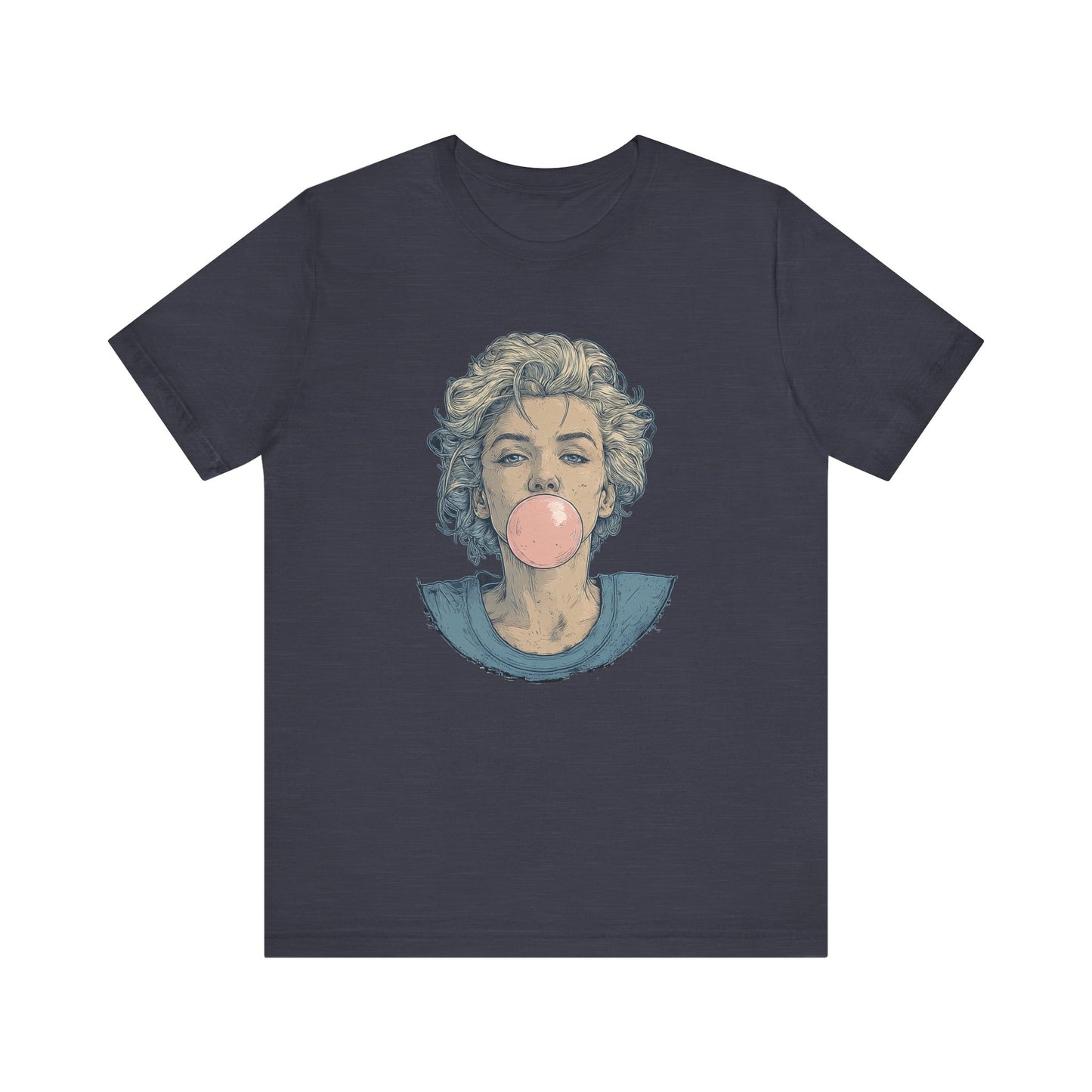 Monroe Inspired Bubblegum T-Shirt | Retro Pop Art Graphic Tee | Vintage Icon Streetwear Top | Cool Retro Gift