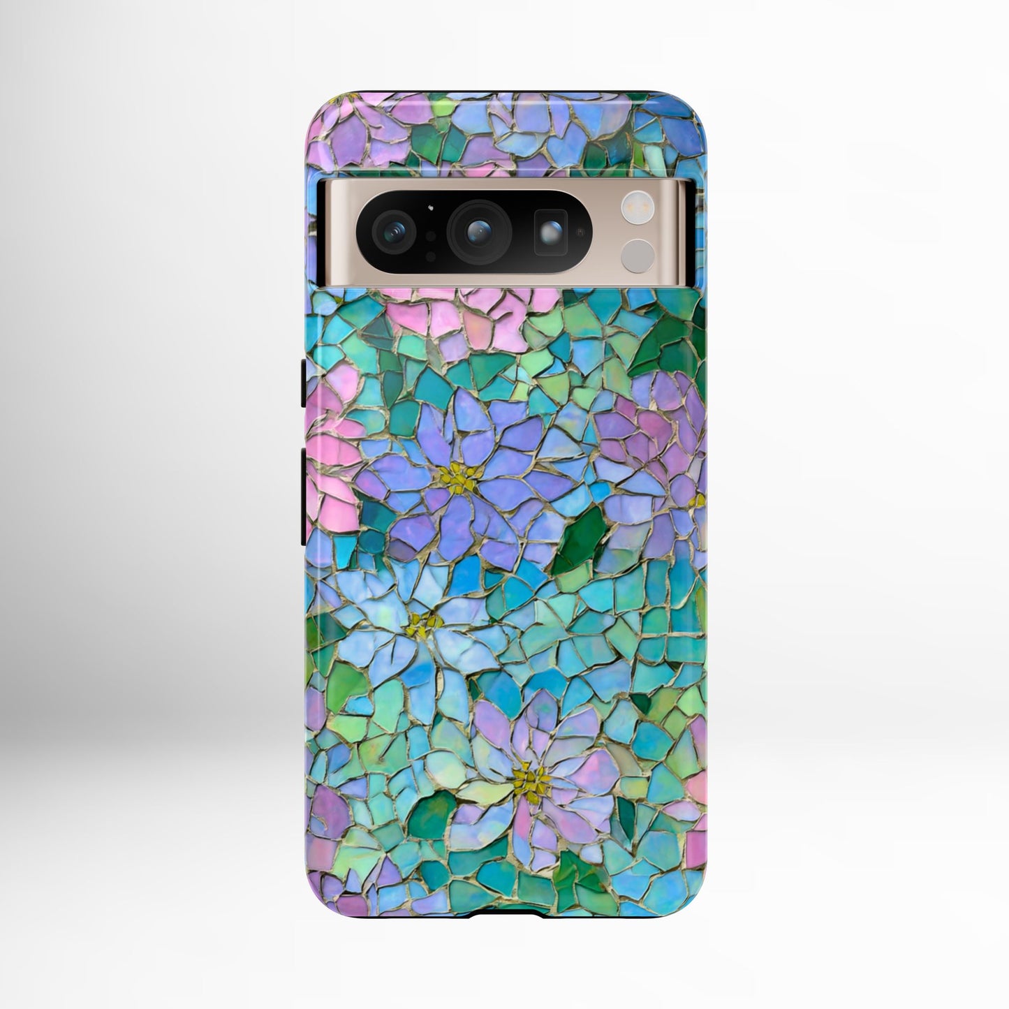 Mosaic Floral Phone Case, iPhone 17 Air Case, Pixel 9 Pro XL Cover, Samsung Galaxy 25 Plus Ultra Tough Case