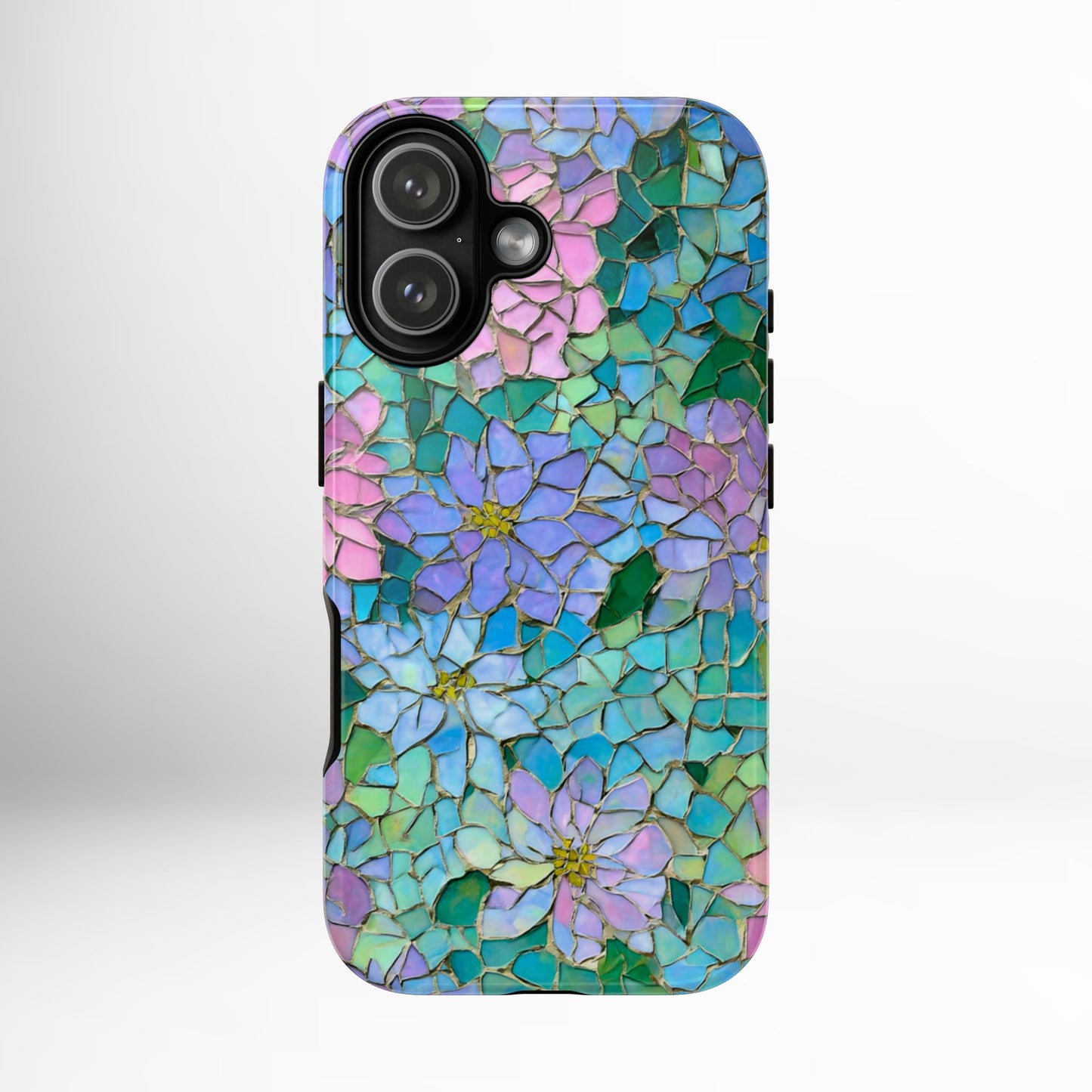 Mosaic Floral Phone Case, iPhone 17 Air Case, Pixel 9 Pro XL Cover, Samsung Galaxy 25 Plus Ultra Tough Case
