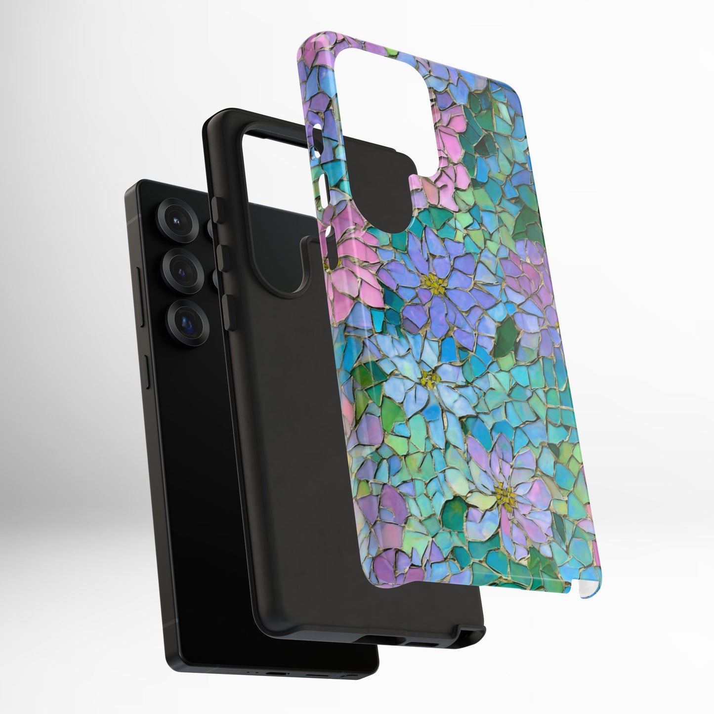 Mosaic Floral Phone Case, iPhone 17 Air Case, Pixel 9 Pro XL Cover, Samsung Galaxy 25 Plus Ultra Tough Case