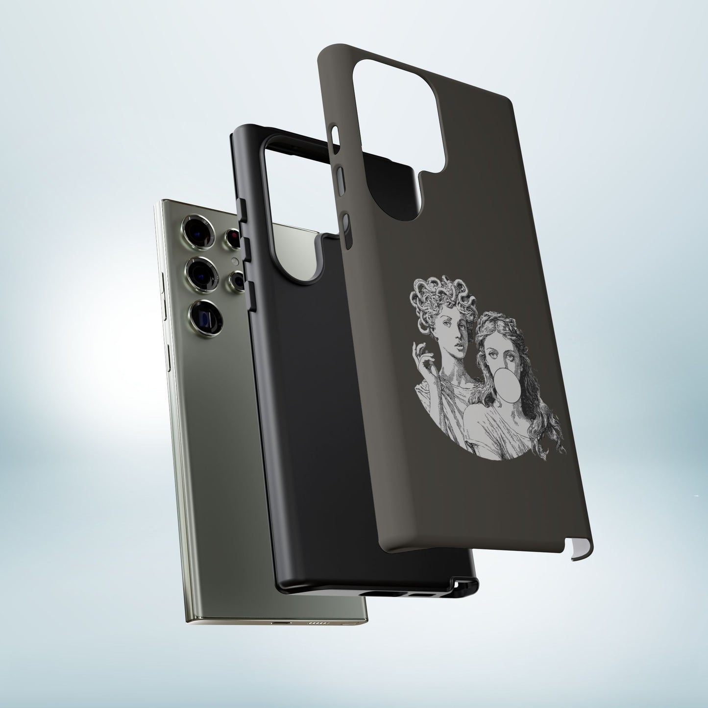 Athena and Medusa Phone Case, Greek Mythology Tough Cover, Gothic Art iPhone Samsung Pixel Case