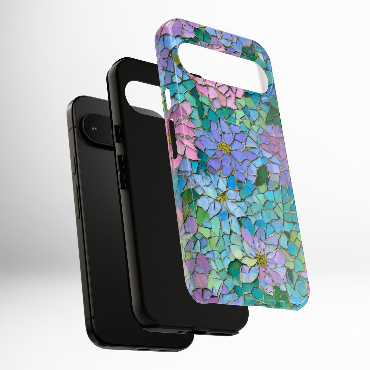 Mosaic Floral Phone Case, iPhone 17 Air Case, Pixel 9 Pro XL Cover, Samsung Galaxy 25 Plus Ultra Tough Case