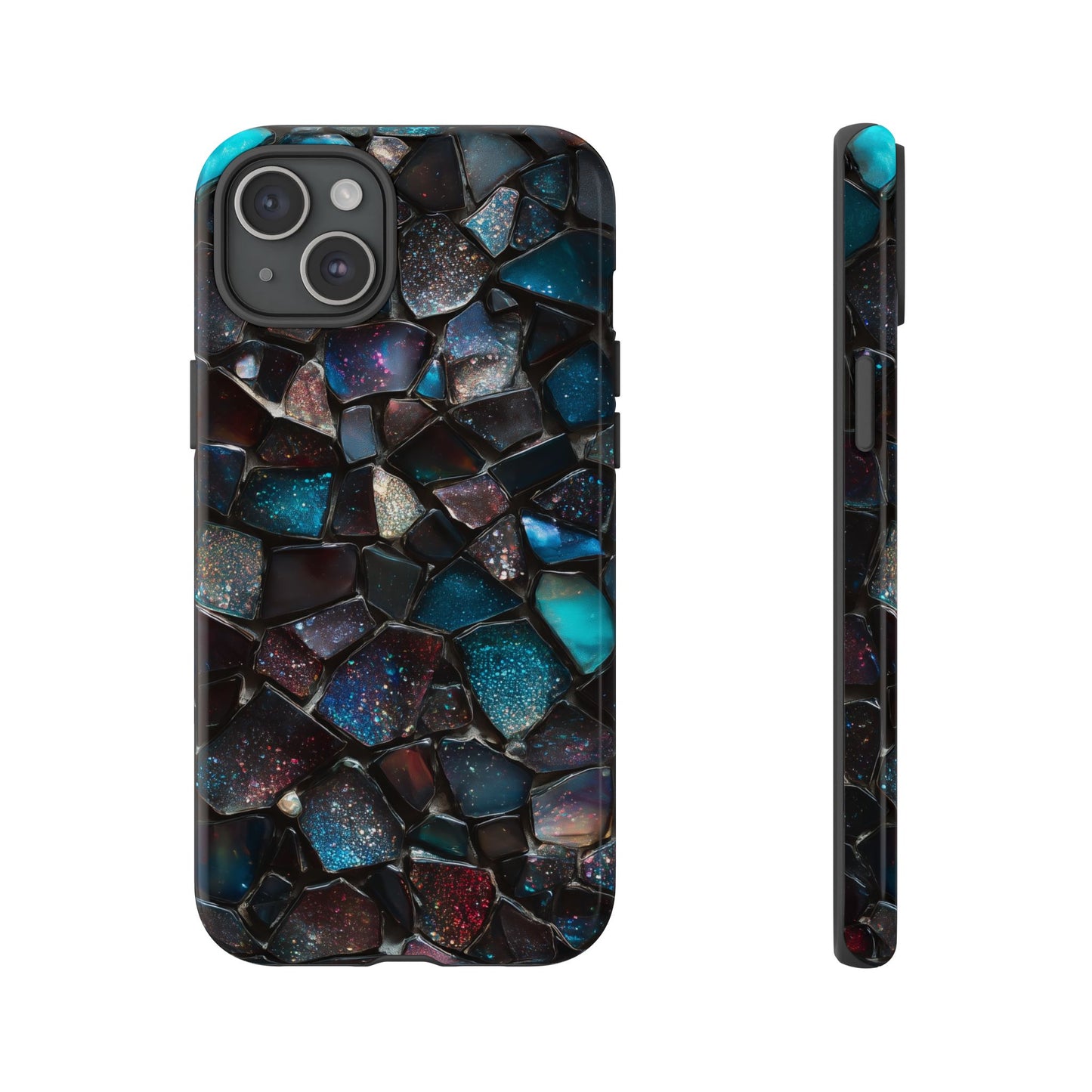 Gemstone Mosaic Phone Case, Crystal Stone Aesthetic Cover, Tough Protective Case for iPhone, Samsung, Pixel