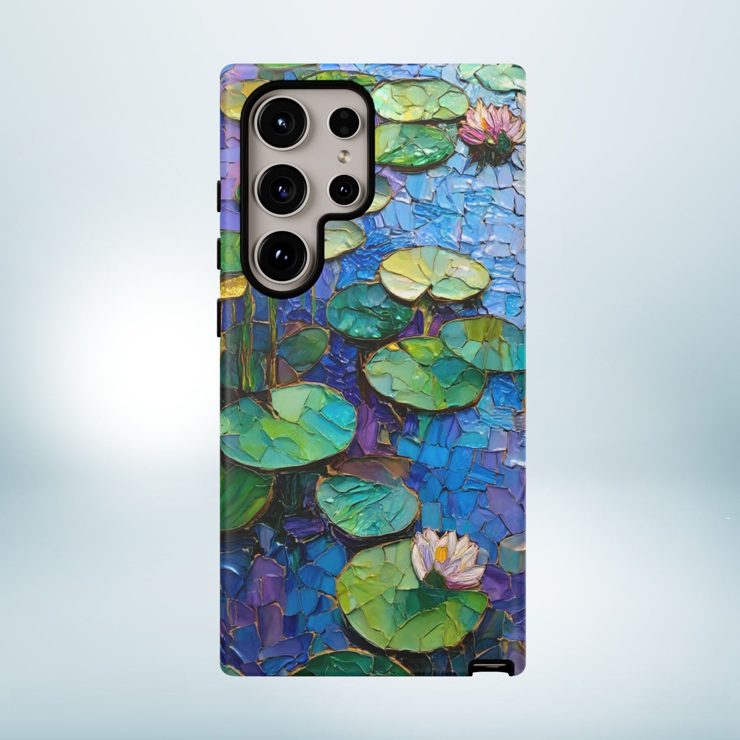 Lily Pad Phone Case, Impressionist Mosaic Botanical Cover, iPhone 15 16 17 Pro Air, Google Pixel 7 8 9 Pro, Samsung S23 S24 S25 S26 Ultra