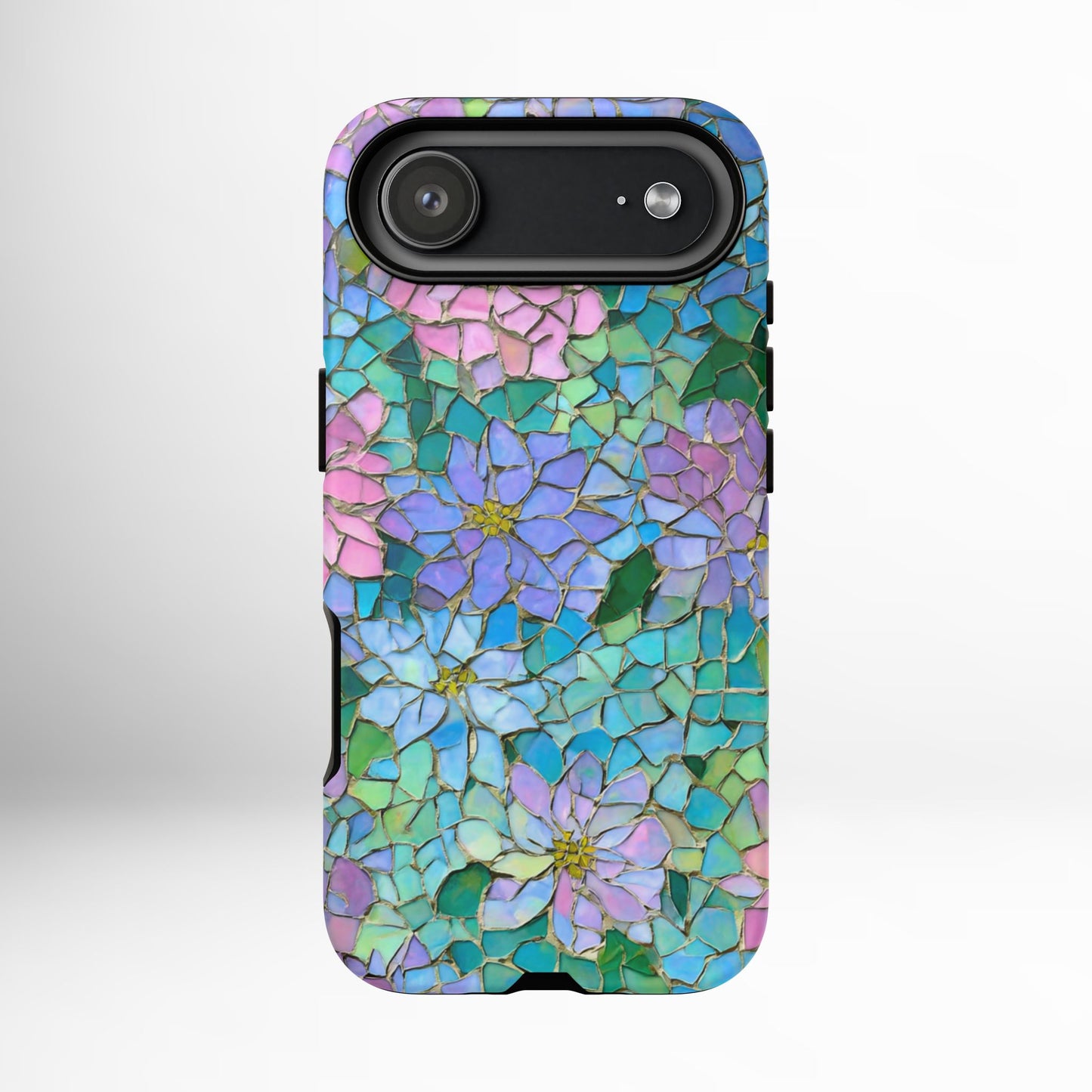 Mosaic Floral Phone Case, iPhone 17 Air Case, Pixel 9 Pro XL Cover, Samsung Galaxy 25 Plus Ultra Tough Case