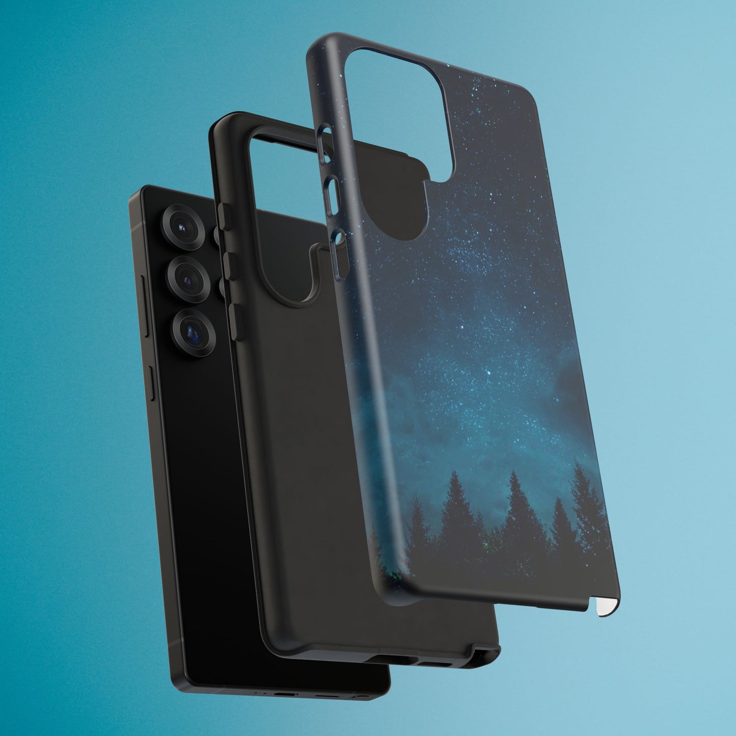 Dark Starry Night Phone Case - Winter Theme Phone Cover for iPhone, Pixel and Samsung Galaxy Models