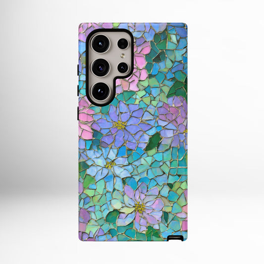 Mosaic Floral Phone Case, iPhone 17 Air Case, Pixel 9 Pro XL Cover, Samsung Galaxy 25 Plus Ultra Tough Case