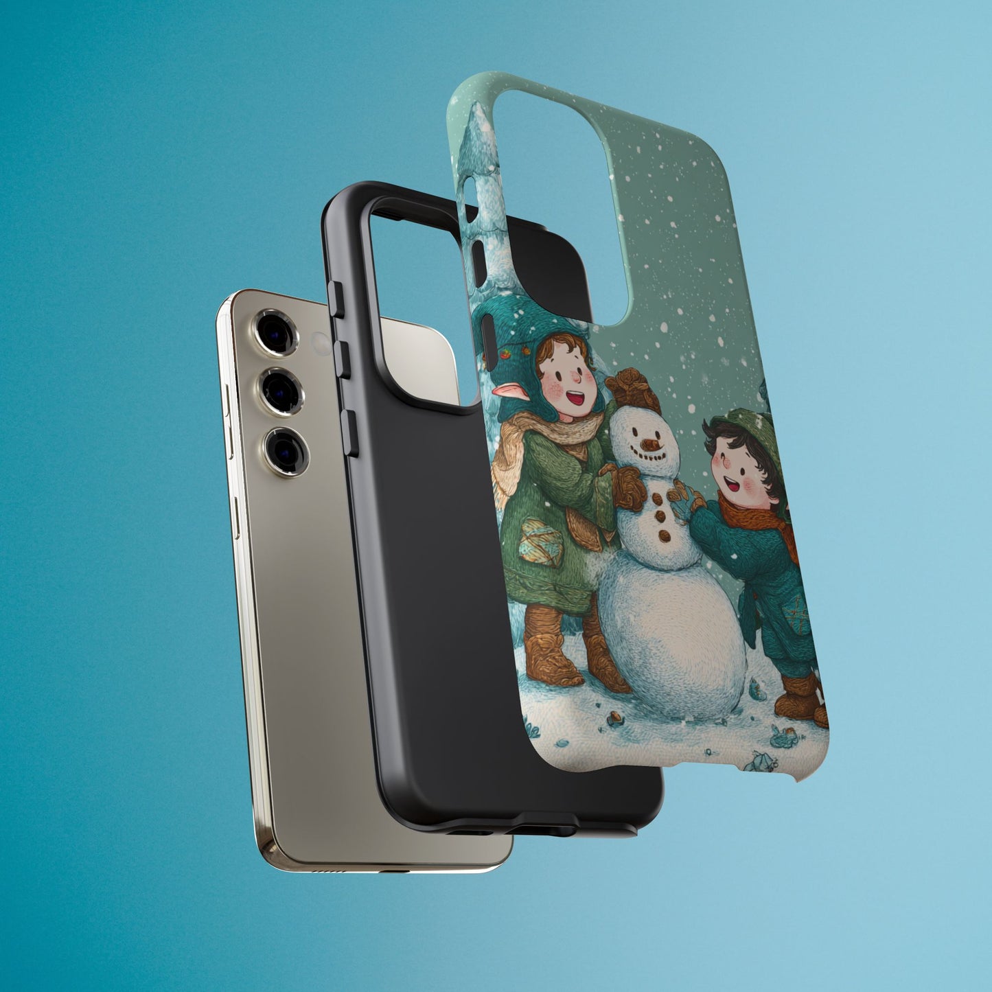 Elf Snowman Winter Phone Case Cute Holiday Cover for iPhone Samsung Pixel