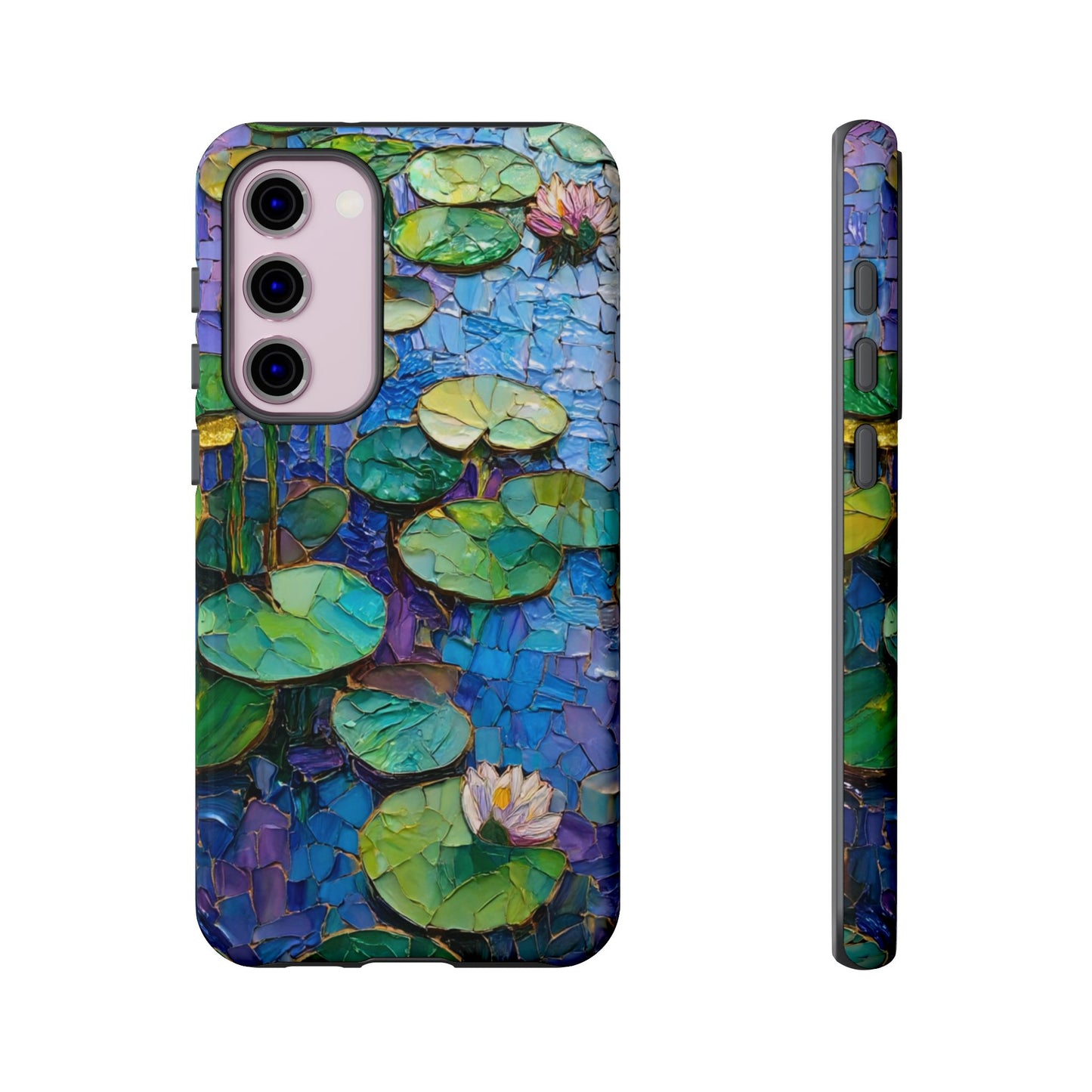Lily Pad Phone Case, Impressionist Mosaic Botanical Cover, iPhone 15 16 17 Pro Air, Google Pixel 7 8 9 Pro, Samsung S23 S24 S25 S26 Ultra