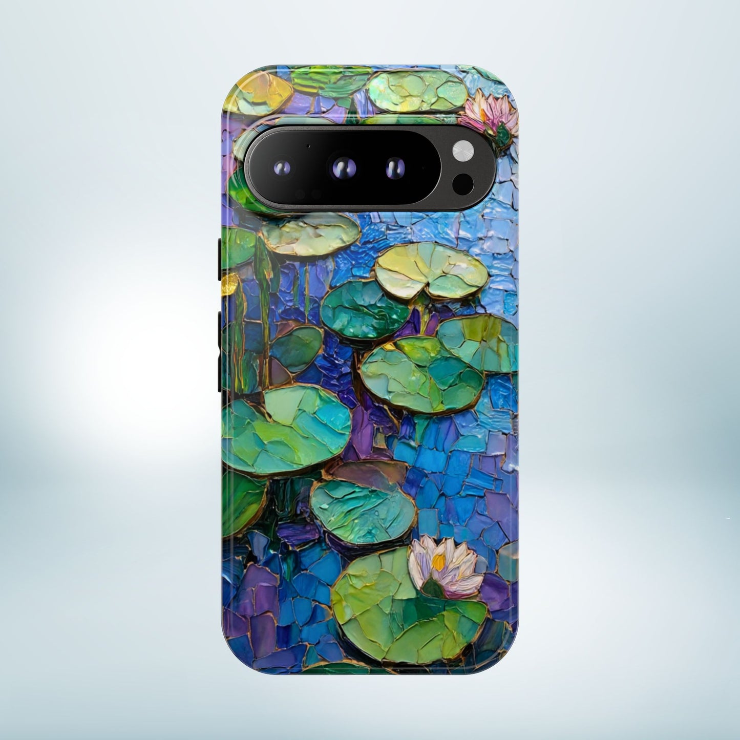 Lily Pad Phone Case, Impressionist Mosaic Botanical Cover, iPhone 15 16 17 Pro Air, Google Pixel 7 8 9 Pro, Samsung S23 S24 S25 S26 Ultra