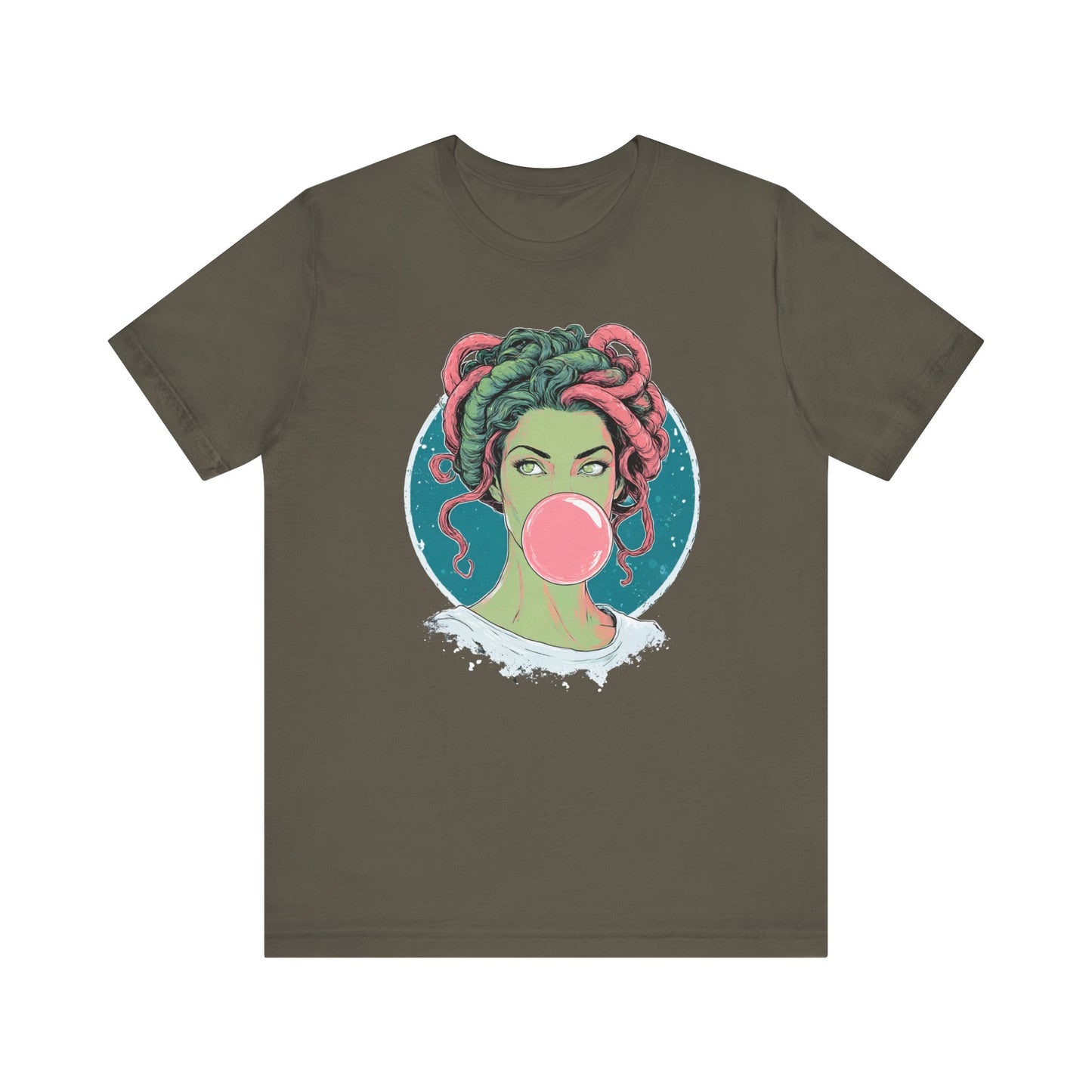 Medusa Bubblegum T-Shirt | Greek Mythology Graphic Tee | Snake Hair Goddess Shirt | Aesthetic Streetwear Top
