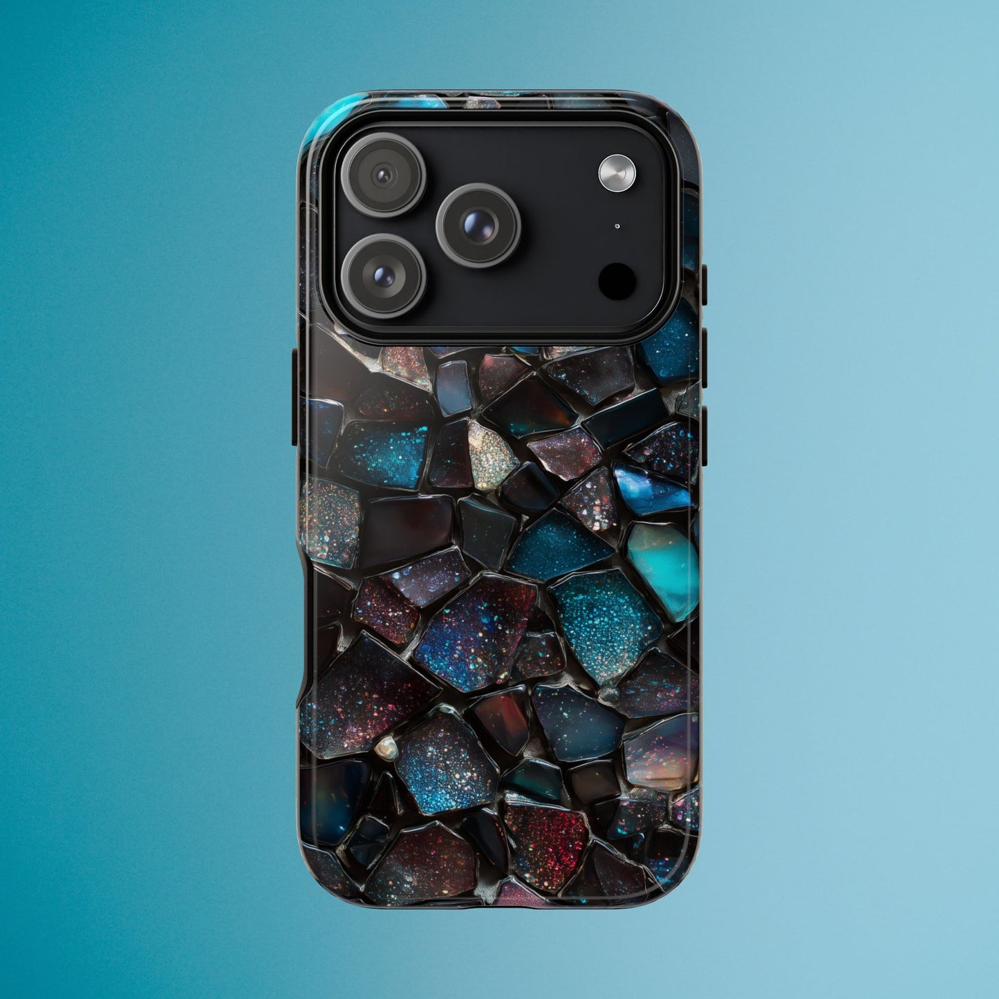 Gemstone Mosaic Phone Case, Crystal Stone Aesthetic Cover, Tough Protective Case for iPhone, Samsung, Pixel