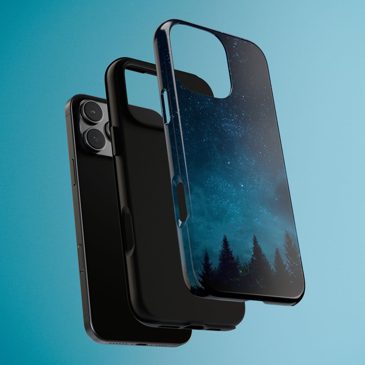 Dark Starry Night Phone Case - Winter Theme Phone Cover for iPhone, Pixel and Samsung Galaxy Models