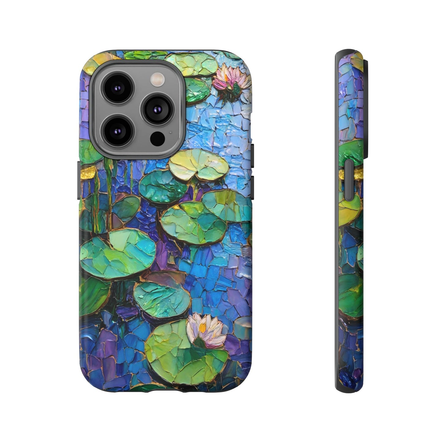Lily Pad Phone Case, Impressionist Mosaic Botanical Cover, iPhone 15 16 17 Pro Air, Google Pixel 7 8 9 Pro, Samsung S23 S24 S25 S26 Ultra