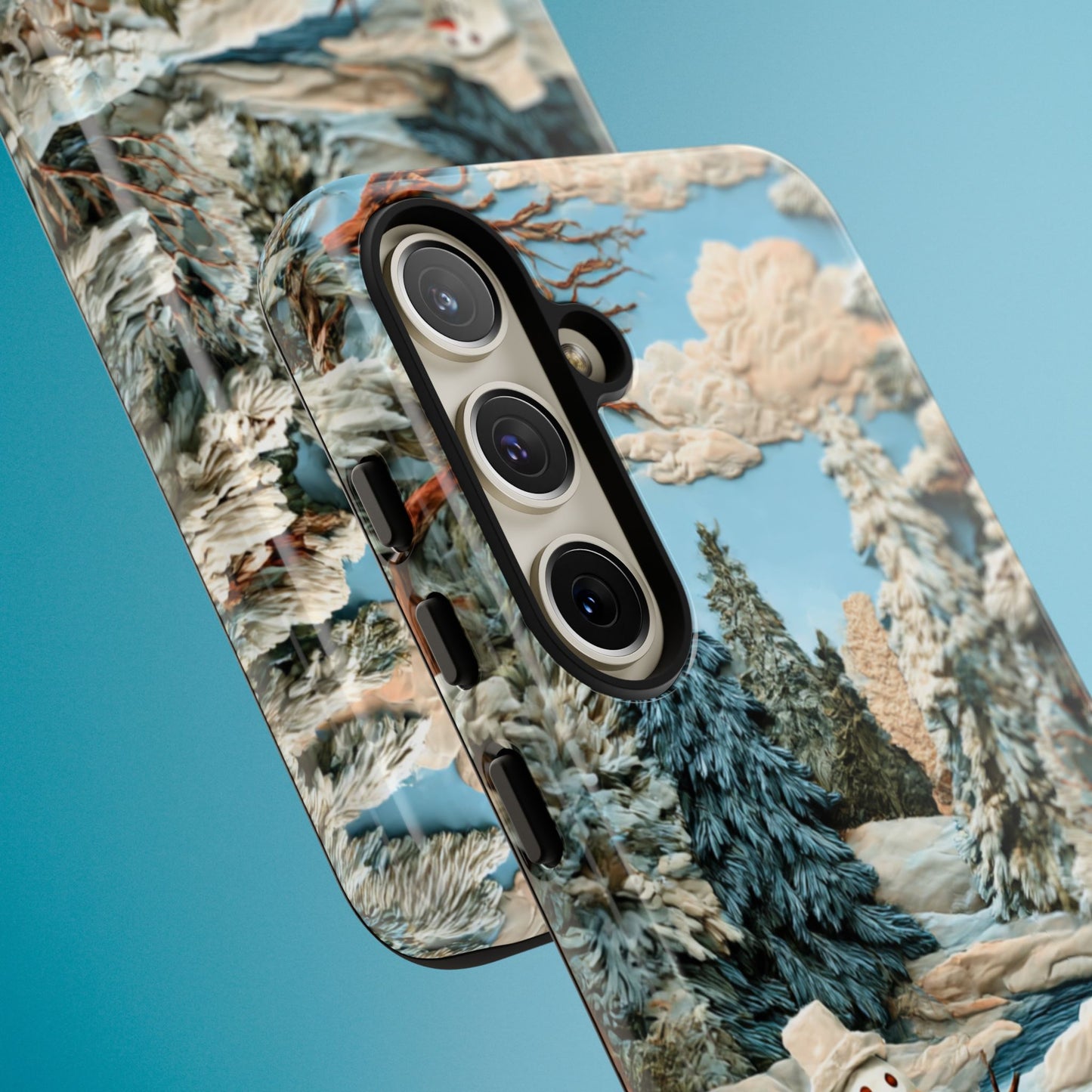 Snowman Winter Scene Phone Case Christmas Holiday Cover for iPhone Samsung Pixel