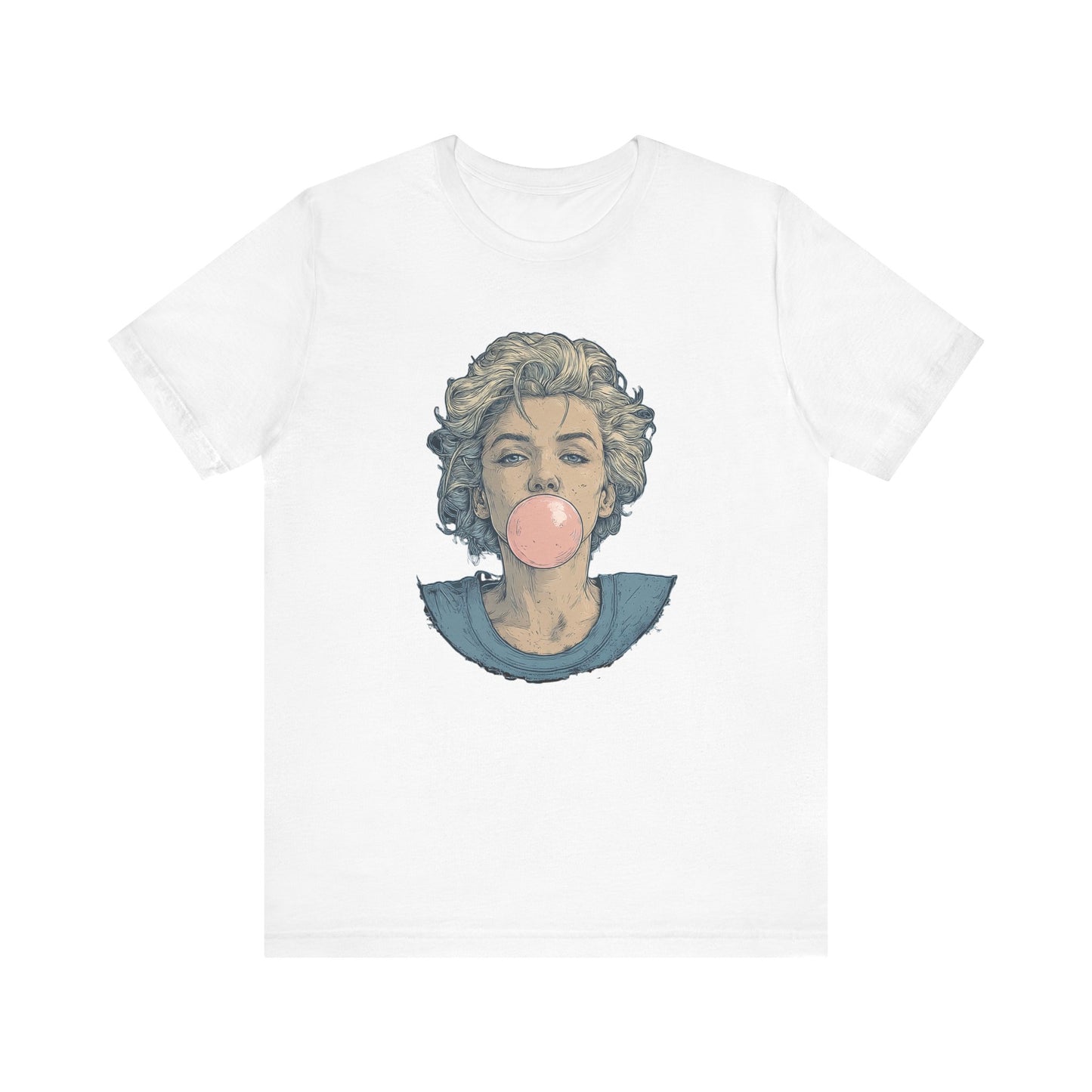 Monroe Inspired Bubblegum T-Shirt | Retro Pop Art Graphic Tee | Vintage Icon Streetwear Top | Cool Retro Gift