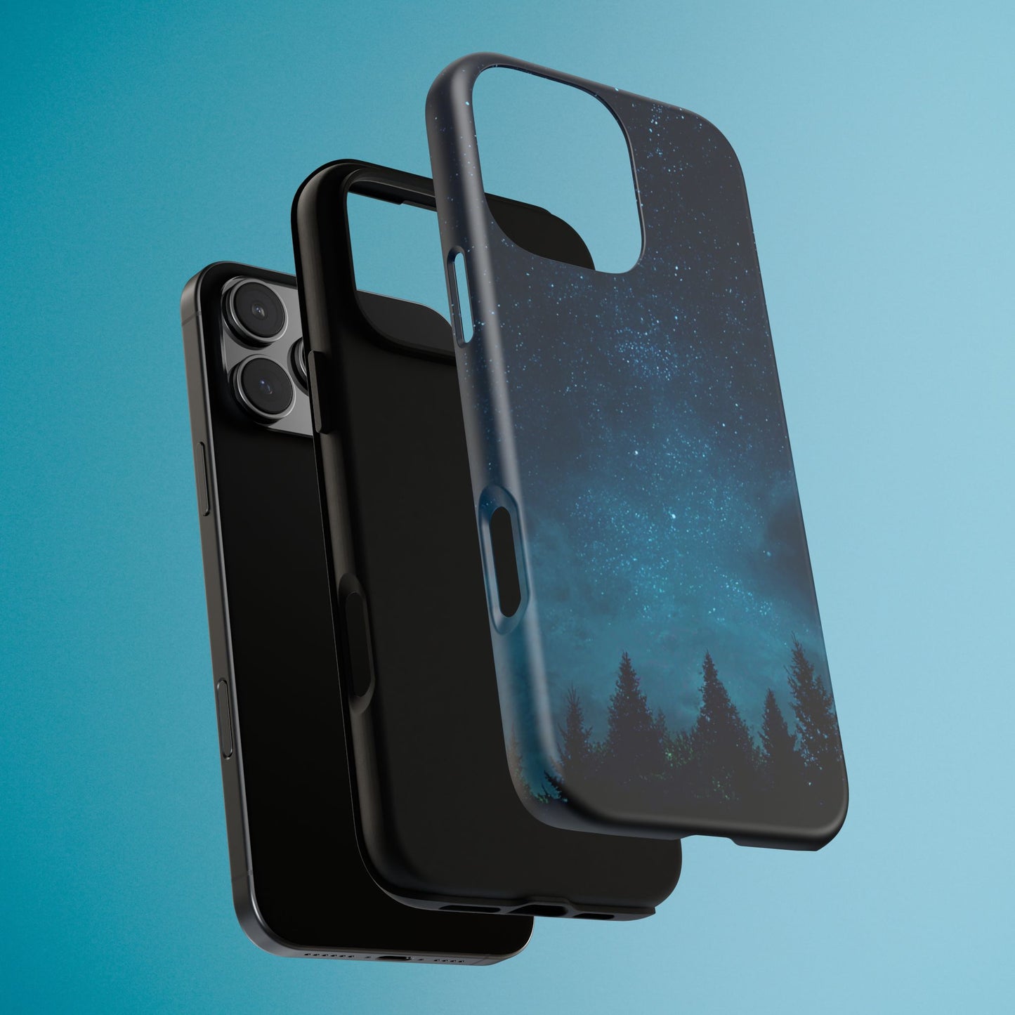 Dark Starry Night Phone Case - Winter Theme Phone Cover for iPhone, Pixel and Samsung Galaxy Models