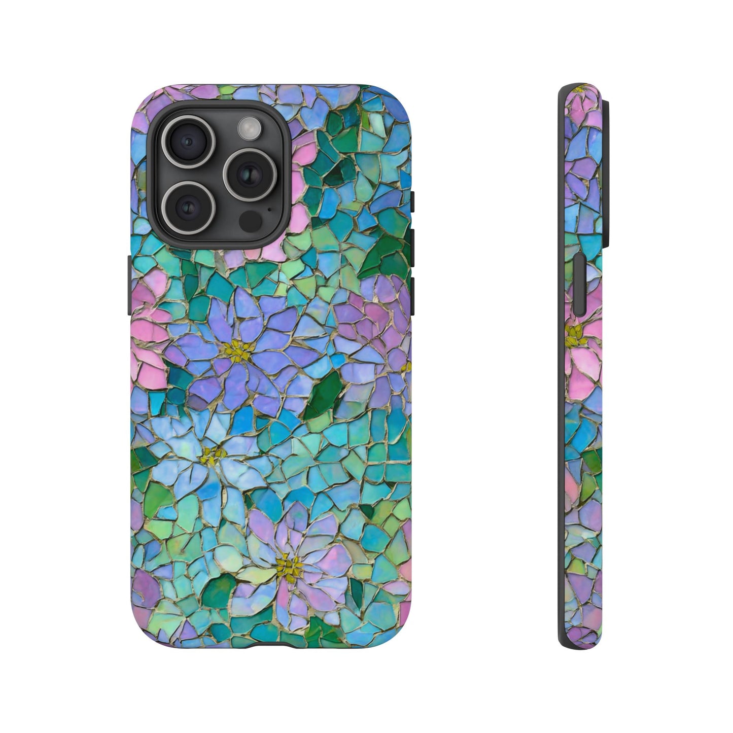 Mosaic Floral Phone Case, iPhone 17 Air Case, Pixel 9 Pro XL Cover, Samsung Galaxy 25 Plus Ultra Tough Case