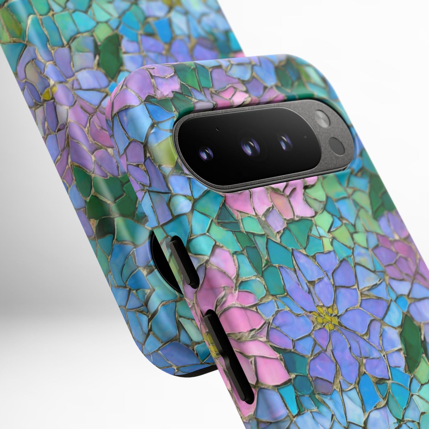 Mosaic Floral Phone Case, iPhone 17 Air Case, Pixel 9 Pro XL Cover, Samsung Galaxy 25 Plus Ultra Tough Case