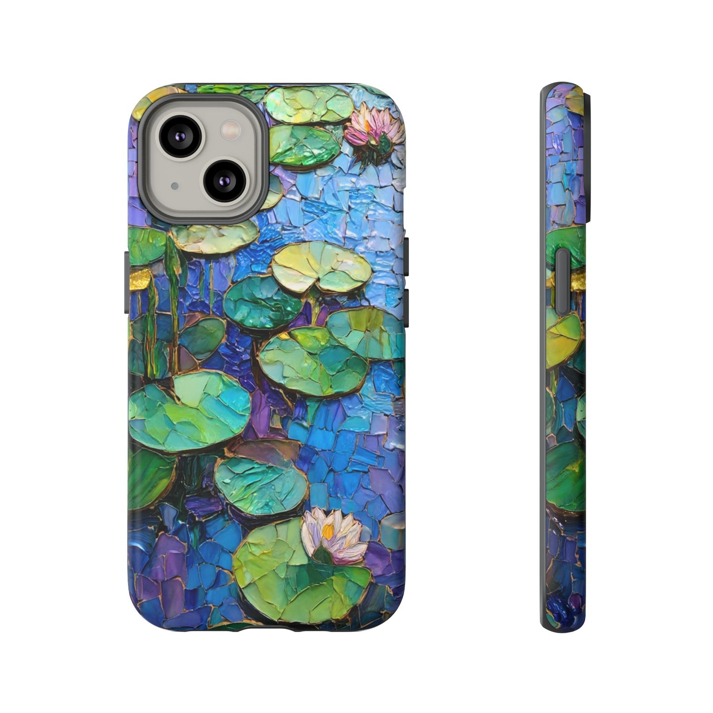 Lily Pad Phone Case, Impressionist Mosaic Botanical Cover, iPhone 15 16 17 Pro Air, Google Pixel 7 8 9 Pro, Samsung S23 S24 S25 S26 Ultra