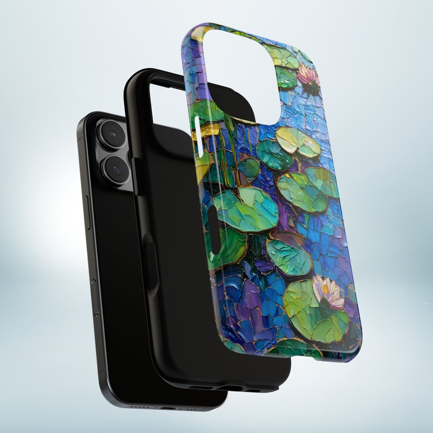Lily Pad Phone Case, Impressionist Mosaic Botanical Cover, iPhone 15 16 17 Pro Air, Google Pixel 7 8 9 Pro, Samsung S23 S24 S25 S26 Ultra