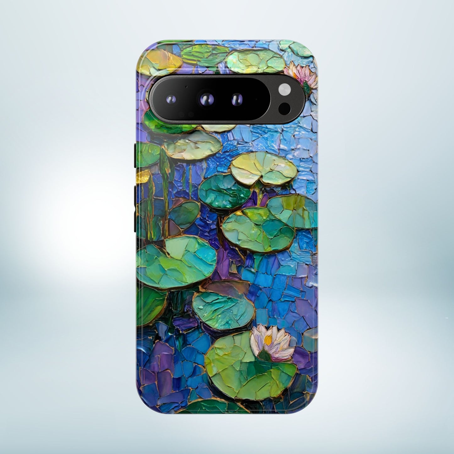 Lily Pad Phone Case, Impressionist Mosaic Botanical Cover, iPhone 15 16 17 Pro Air, Google Pixel 7 8 9 Pro, Samsung S23 S24 S25 S26 Ultra