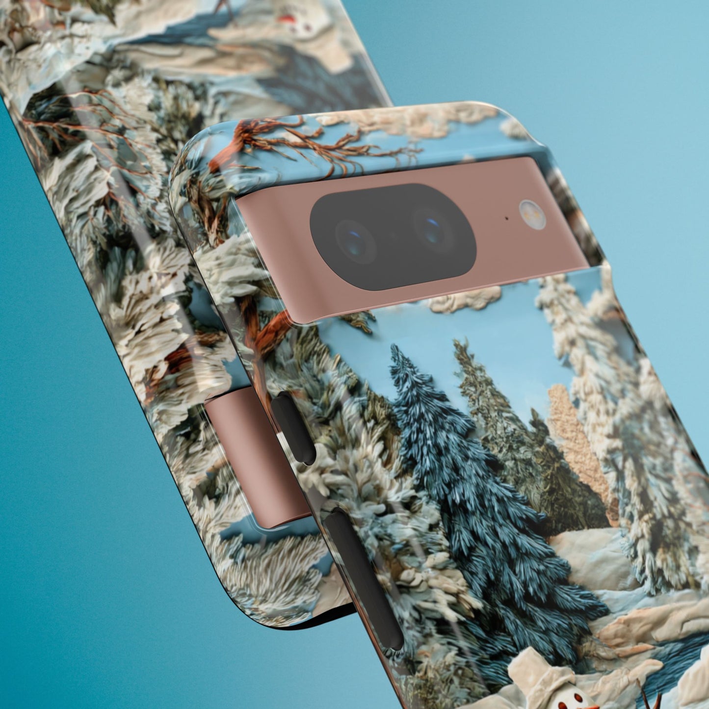 Snowman Winter Scene Phone Case Christmas Holiday Cover for iPhone Samsung Pixel