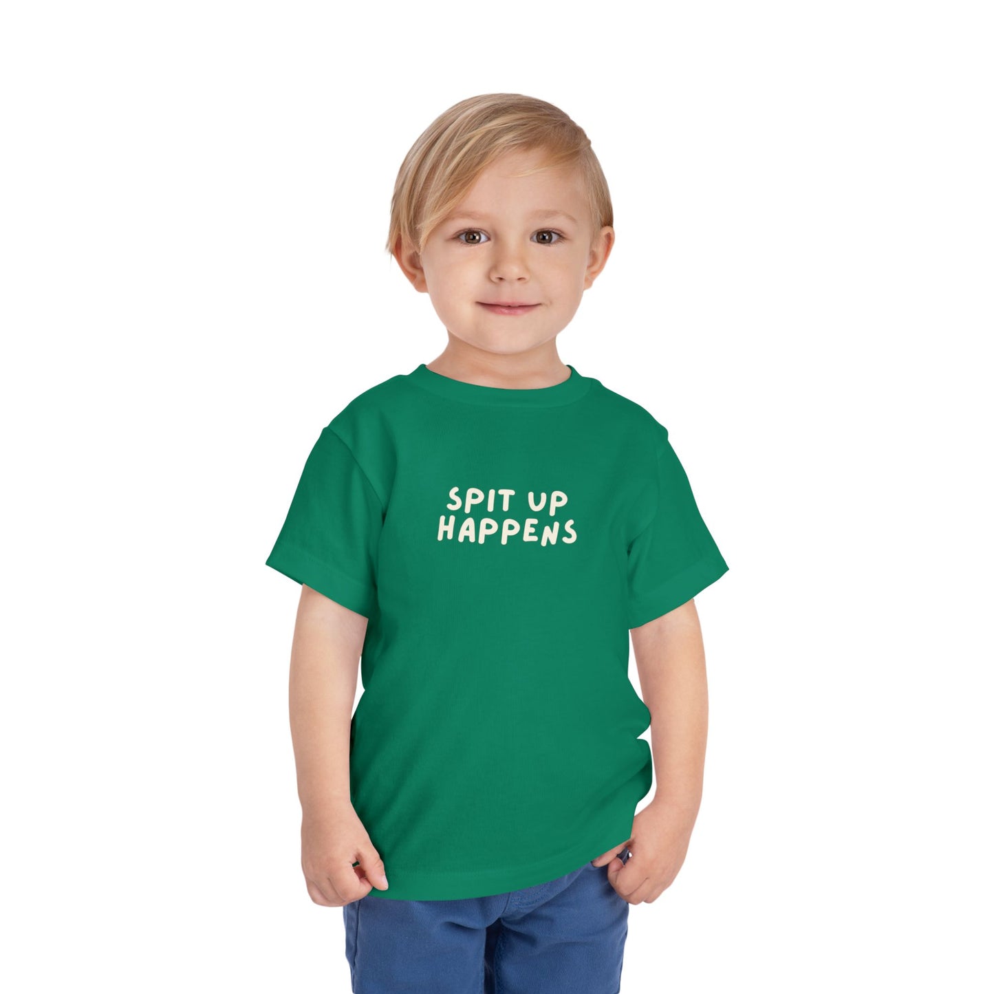 Spit Up Happens Toddler Shirt Funny Cotton Tee (2T-5T)