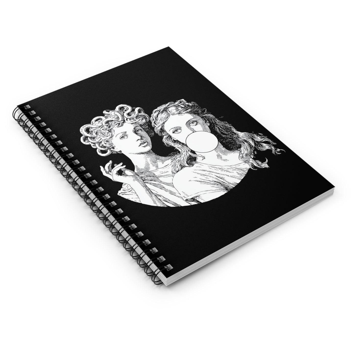 Medusa and Athena Spiral Notebook Greek Goddess Ruled Journal, Aesthetic Mythology Writing Pad, Unique Stationery Gift for Students & Artist