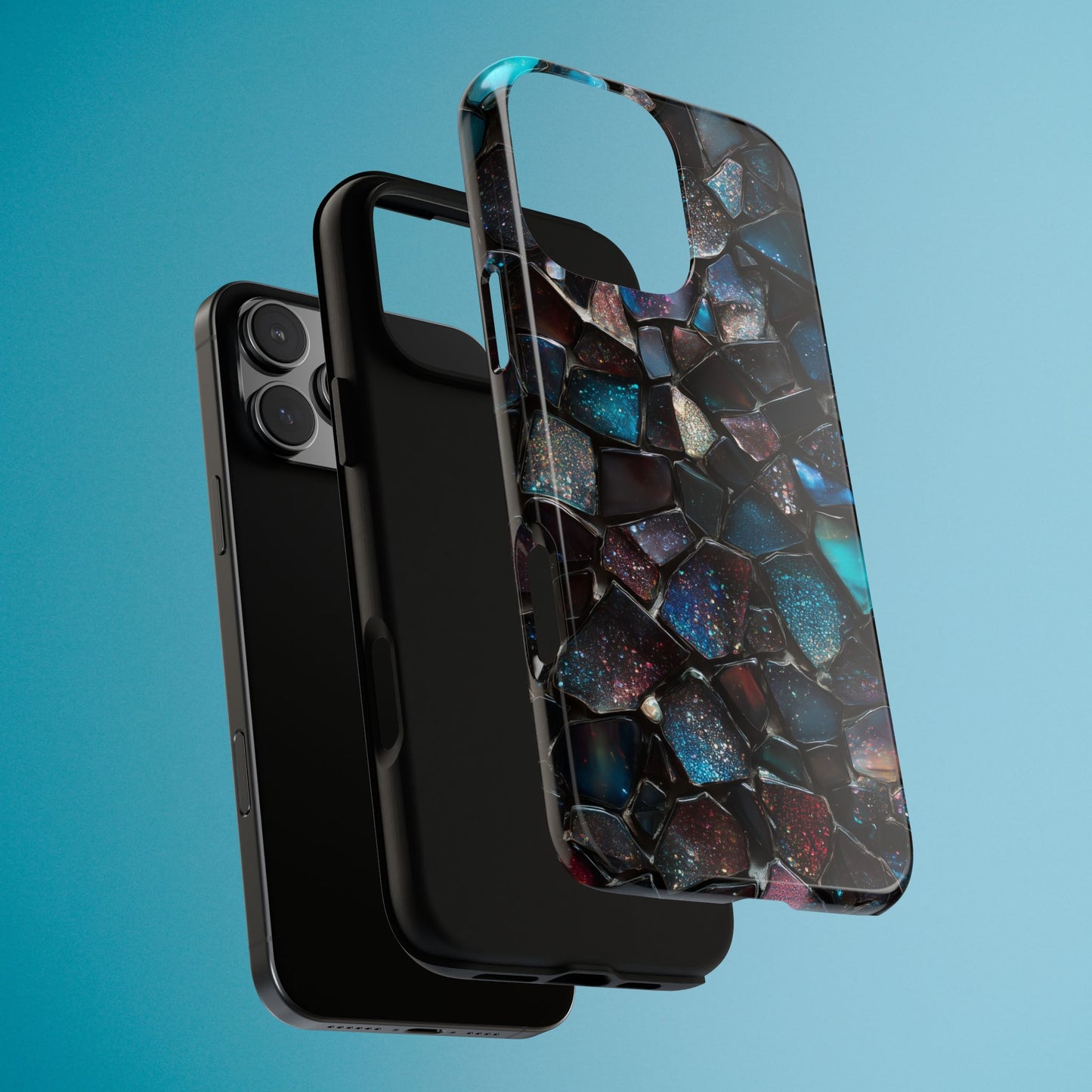 Gemstone Mosaic Phone Case, Crystal Stone Aesthetic Cover, Tough Protective Case for iPhone, Samsung, Pixel