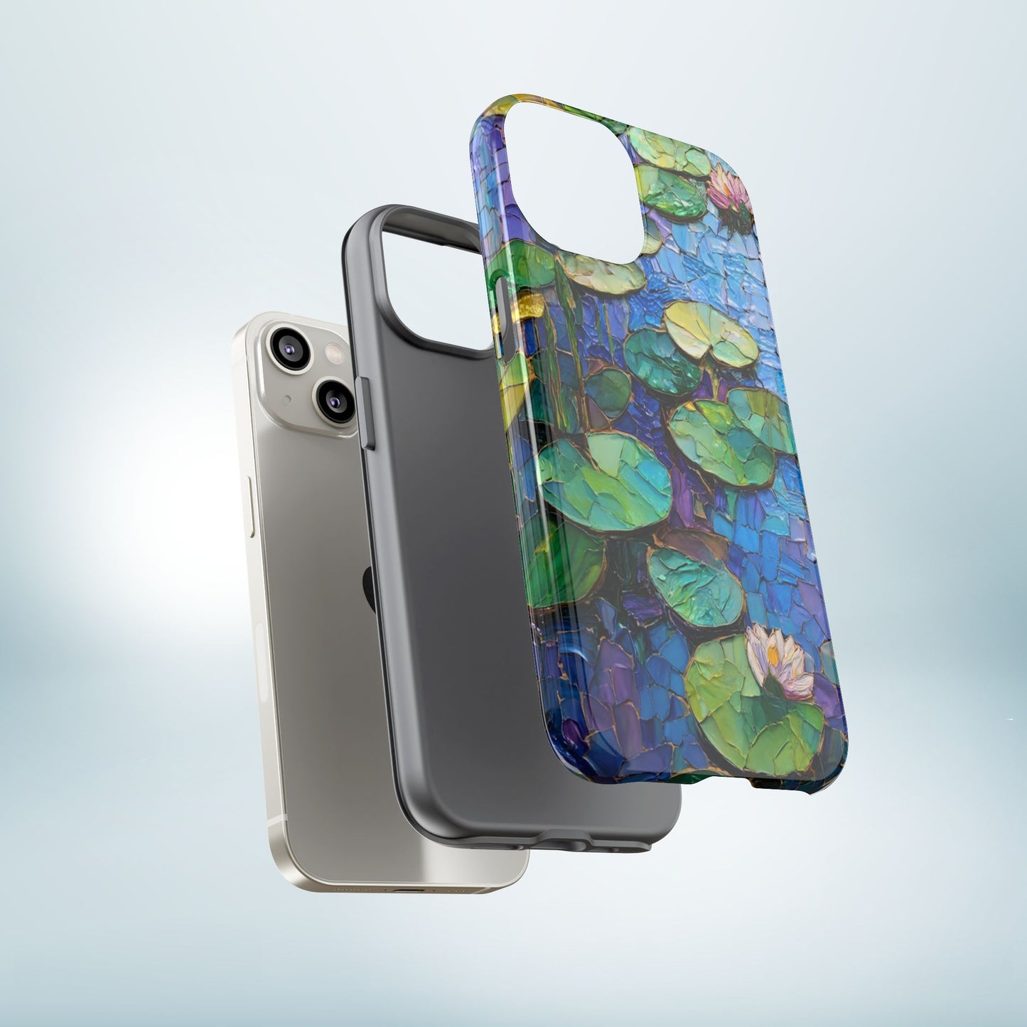 Lily Pad Phone Case, Impressionist Mosaic Botanical Cover, iPhone 15 16 17 Pro Air, Google Pixel 7 8 9 Pro, Samsung S23 S24 S25 S26 Ultra