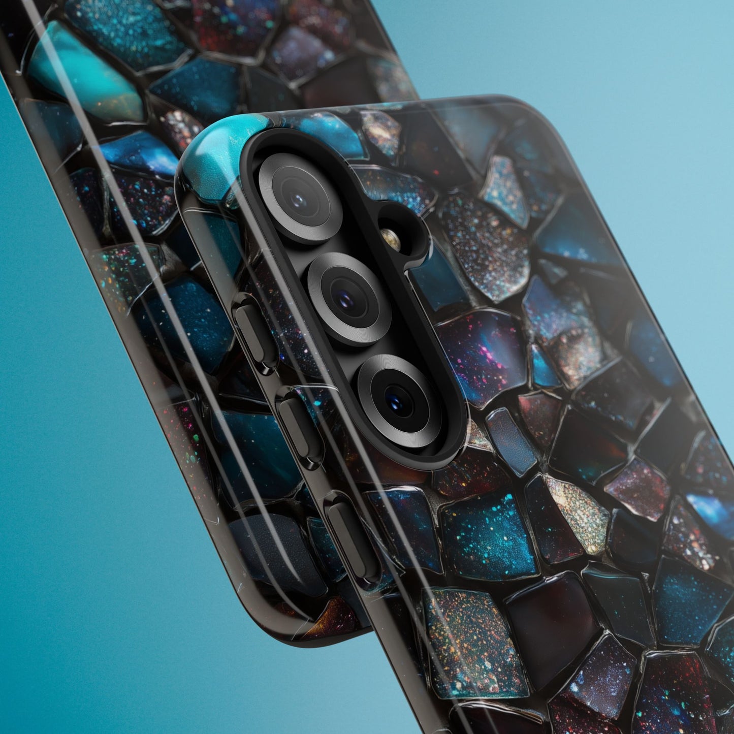 Gemstone Mosaic Phone Case, Crystal Stone Aesthetic Cover, Tough Protective Case for iPhone, Samsung, Pixel