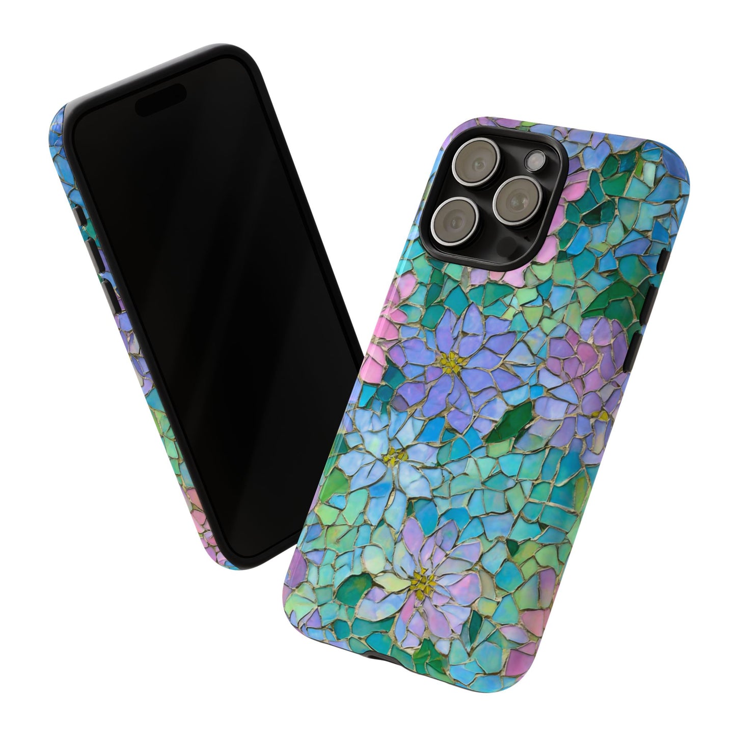 Mosaic Floral Phone Case, iPhone 17 Air Case, Pixel 9 Pro XL Cover, Samsung Galaxy 25 Plus Ultra Tough Case