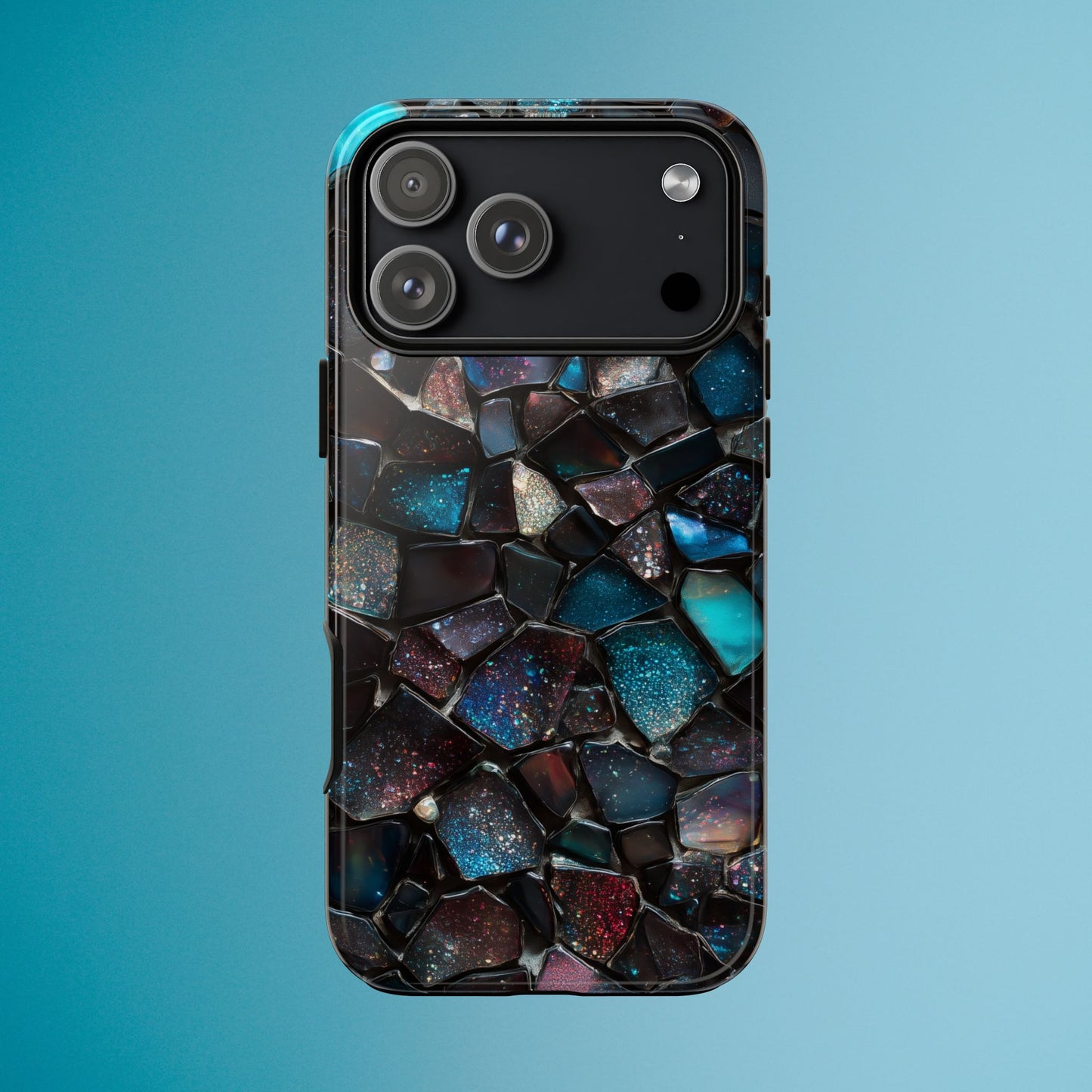 Gemstone Mosaic Phone Case, Crystal Stone Aesthetic Cover, Tough Protective Case for iPhone, Samsung, Pixel