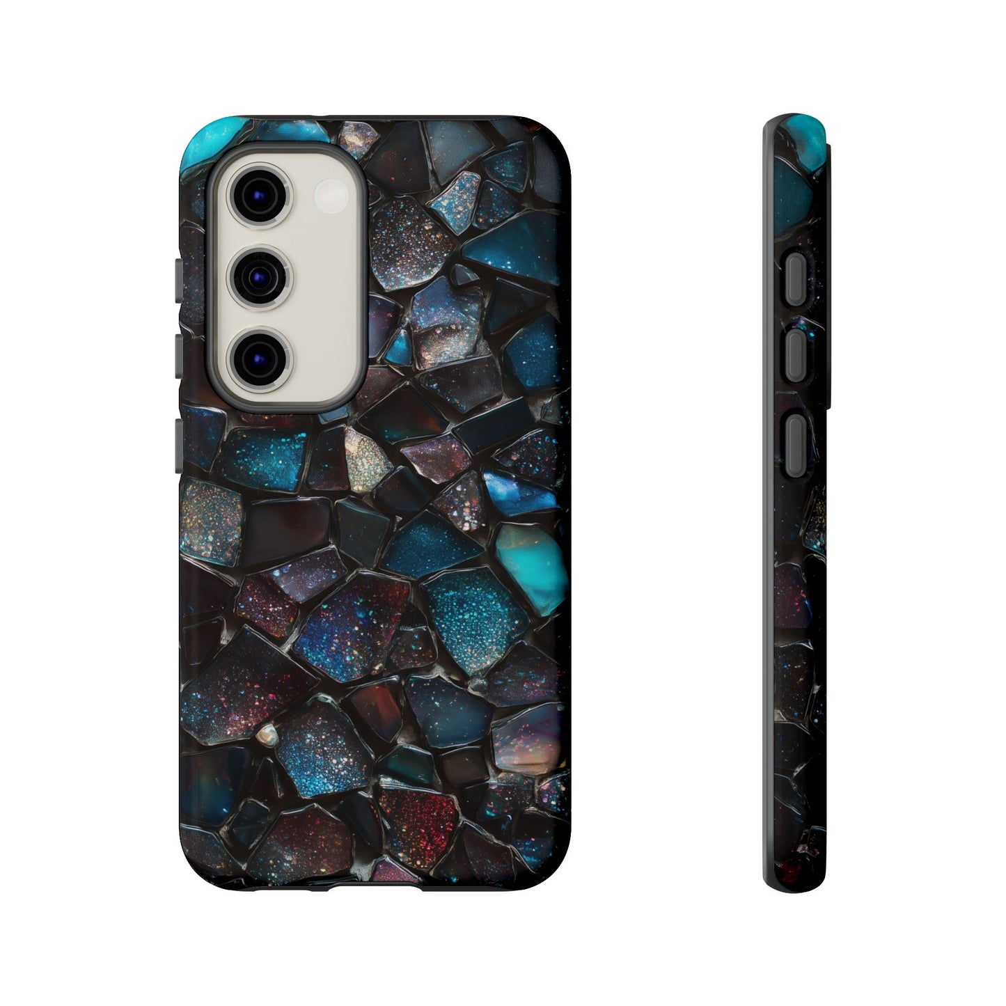Gemstone Mosaic Phone Case, Crystal Stone Aesthetic Cover, Tough Protective Case for iPhone, Samsung, Pixel