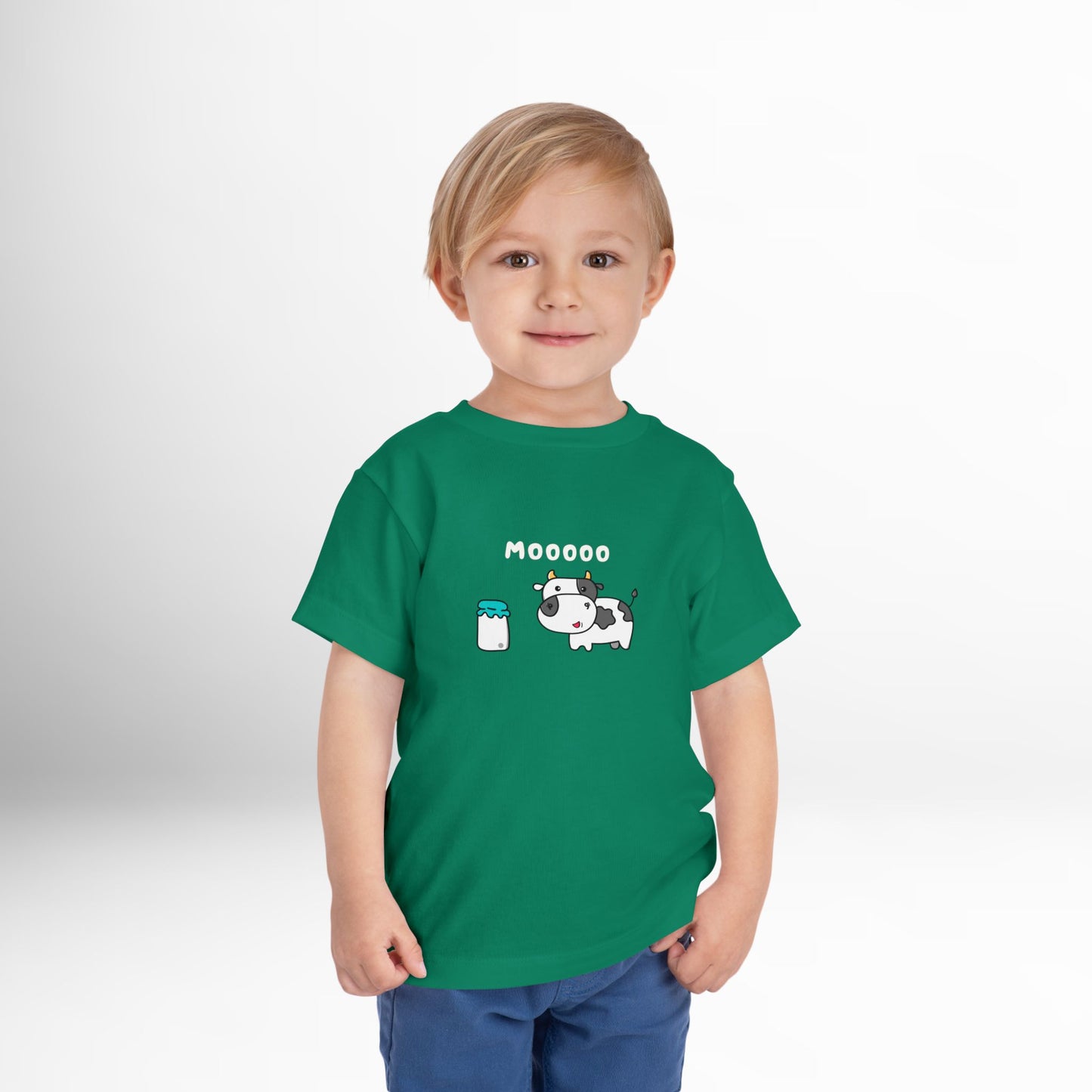 Moo Toddler Shirt - Cute Cow Graphic Cotton Tee with Farm Animal Design (2T-5T)