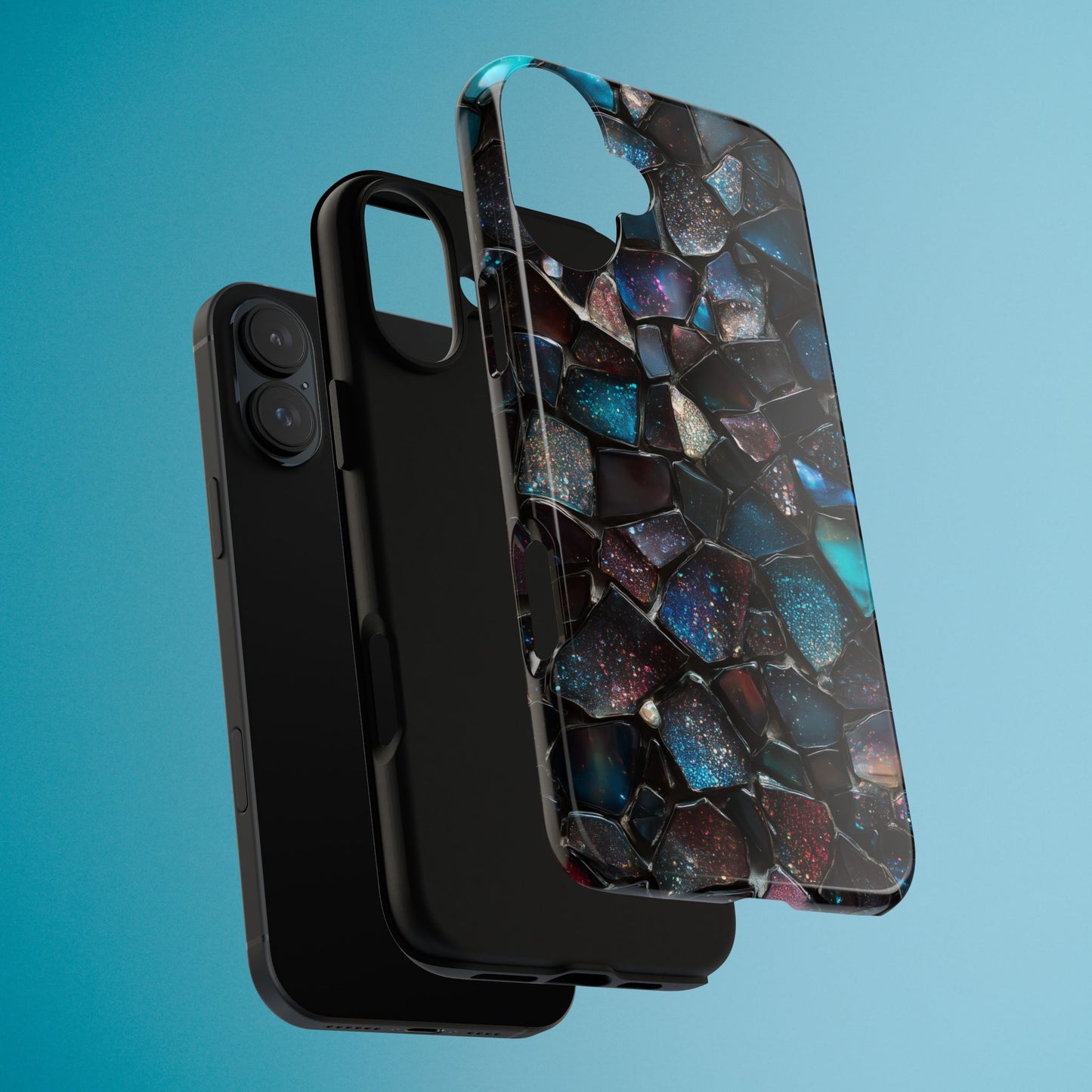 Gemstone Mosaic Phone Case, Crystal Stone Aesthetic Cover, Tough Protective Case for iPhone, Samsung, Pixel