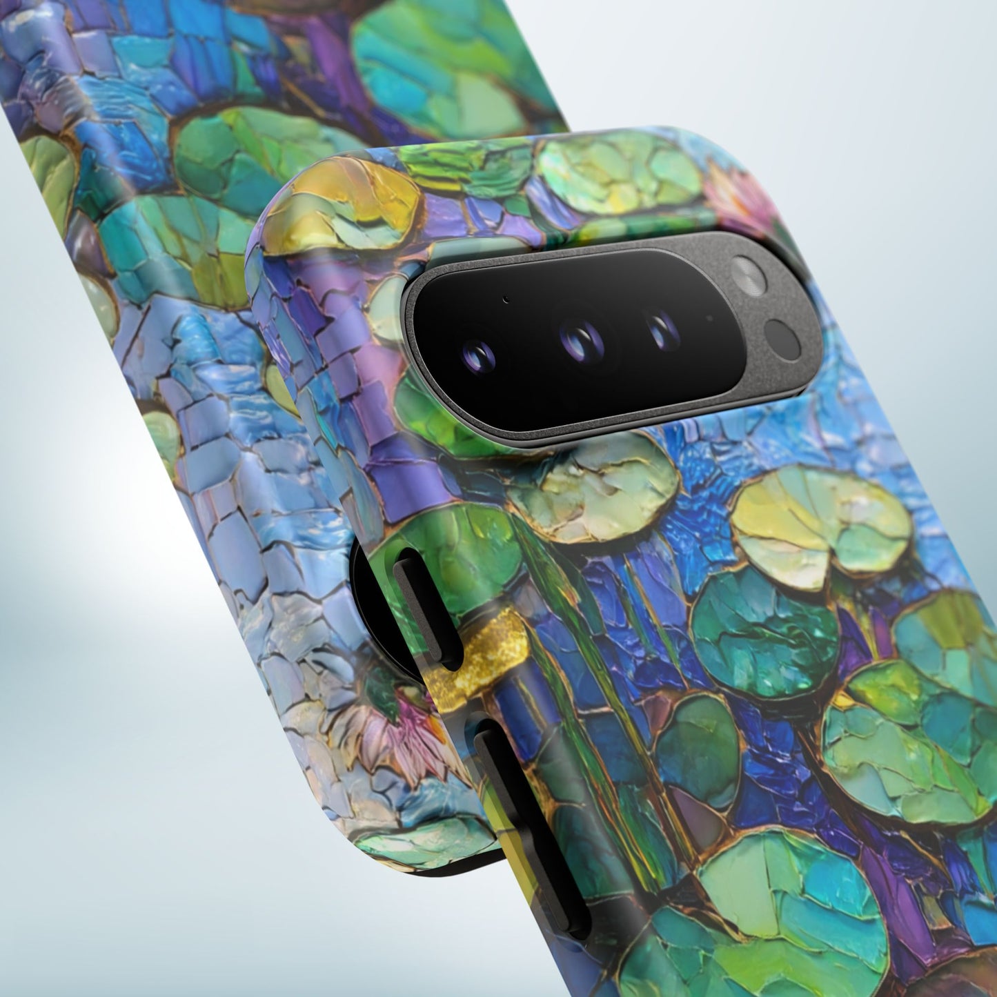 Lily Pad Phone Case, Impressionist Mosaic Botanical Cover, iPhone 15 16 17 Pro Air, Google Pixel 7 8 9 Pro, Samsung S23 S24 S25 S26 Ultra