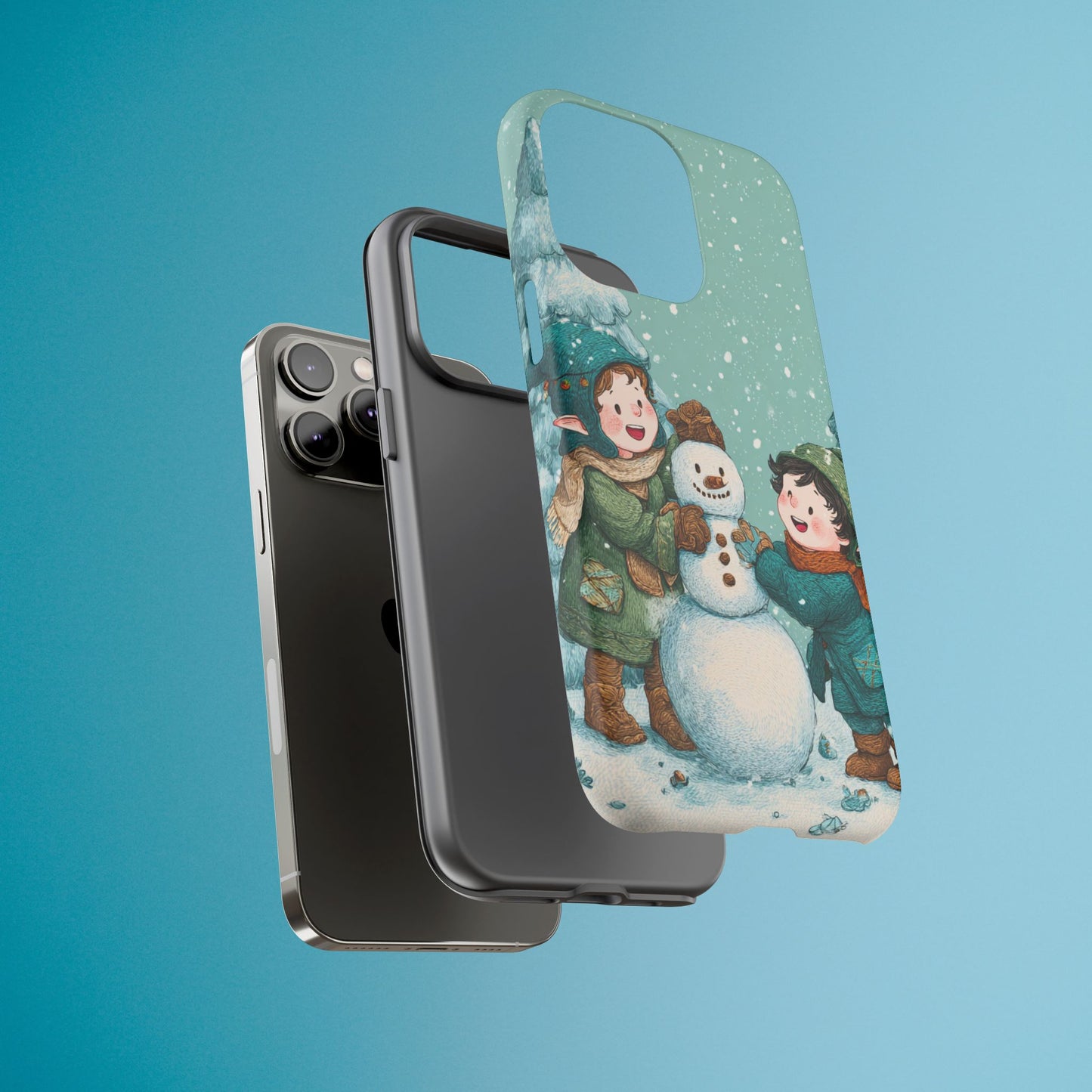 Elf Snowman Winter Phone Case Cute Holiday Cover for iPhone Samsung Pixel