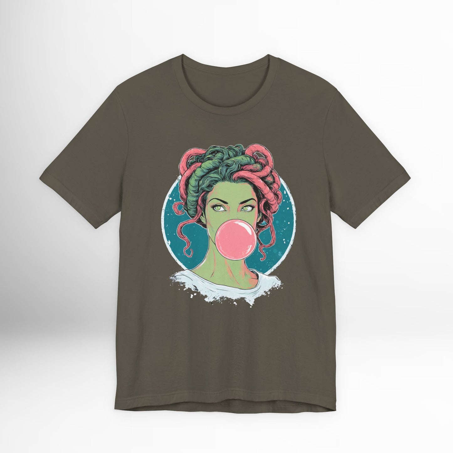 Medusa Bubblegum T-Shirt | Greek Mythology Graphic Tee | Snake Hair Goddess Shirt | Aesthetic Streetwear Top