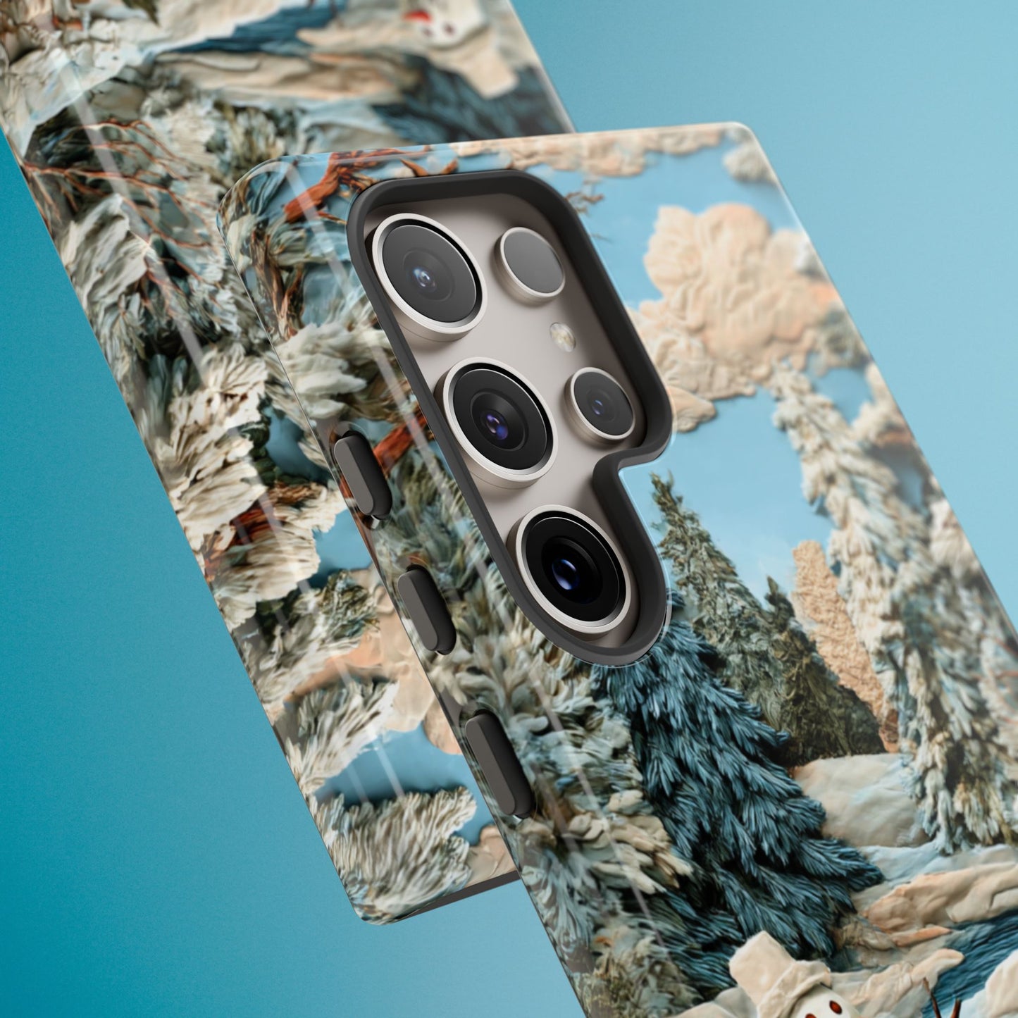 Snowman Winter Scene Phone Case Christmas Holiday Cover for iPhone Samsung Pixel